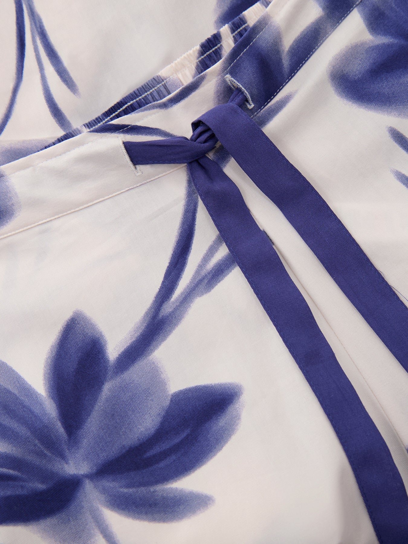 Navy Floral Print Wide Leg Pyjama Bottoms