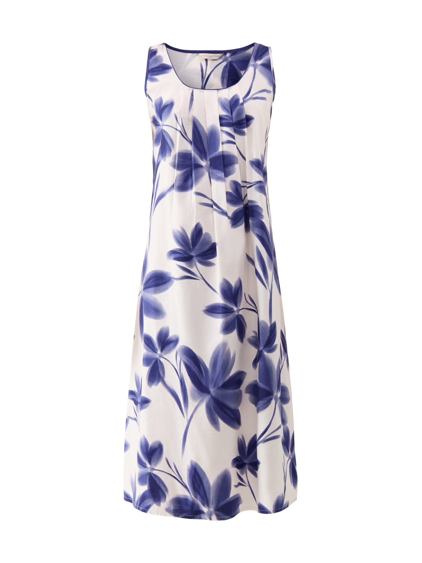 Navy Floral Print Bus Long Nightdress