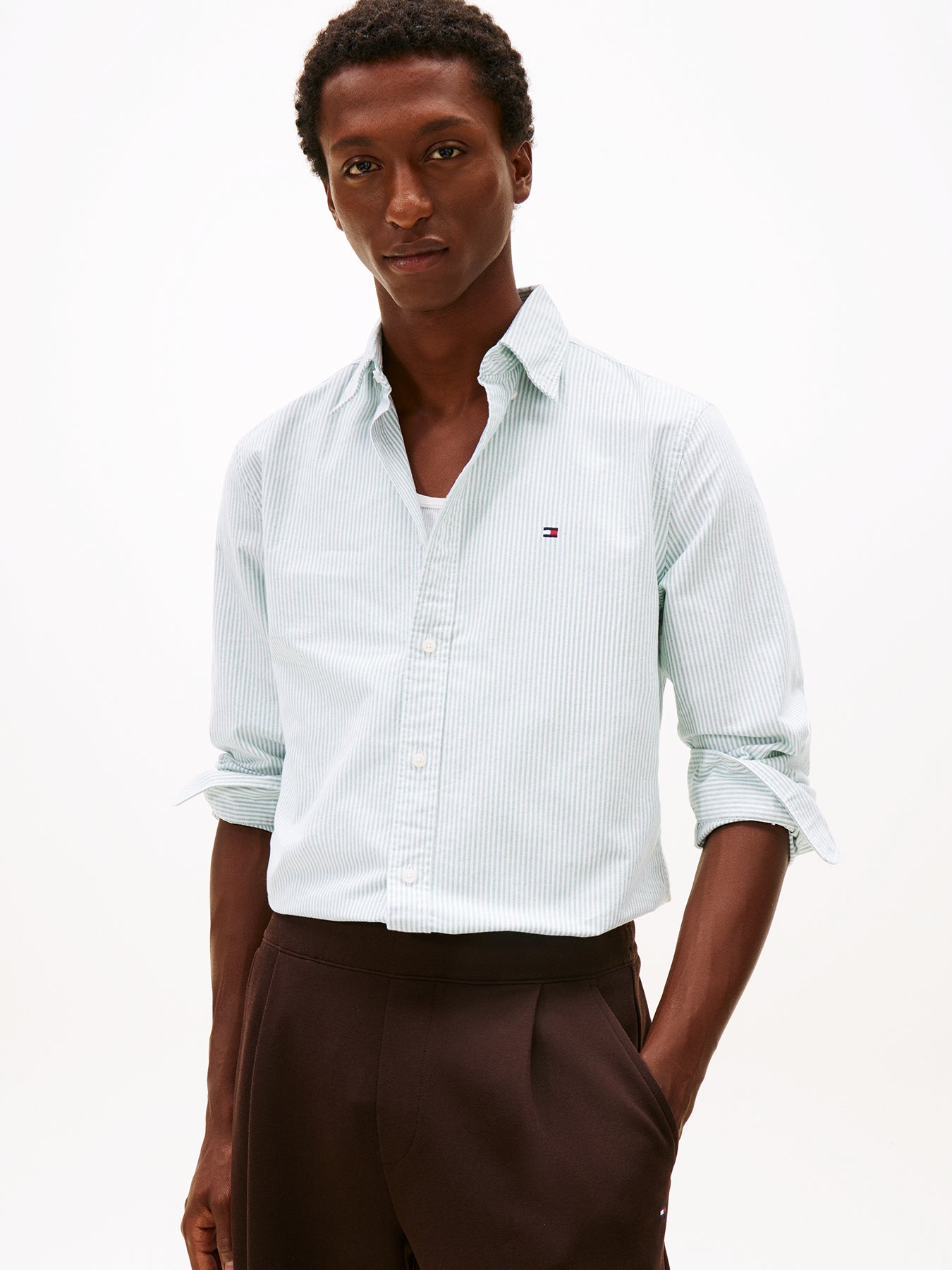 Striped Oxford Shirt Green