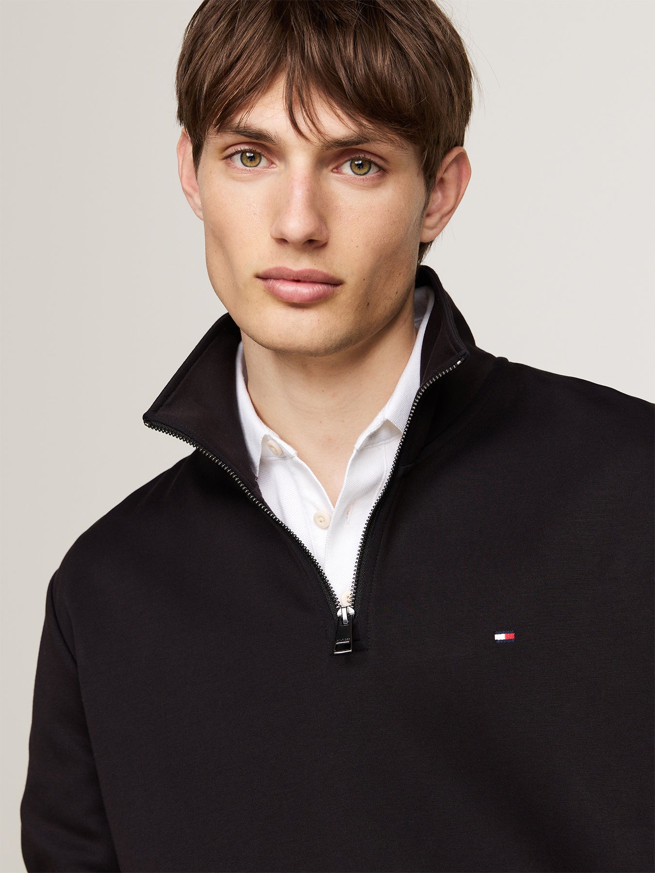 Performance Quarter-Zip Intechno Knit Jumper Black