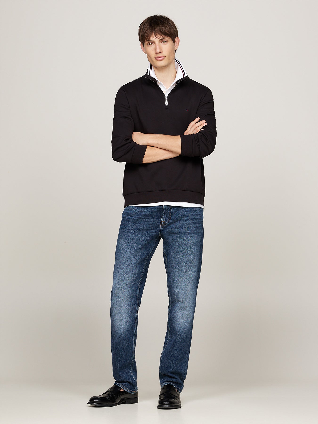 Performance Quarter-Zip Intechno Knit Jumper Black