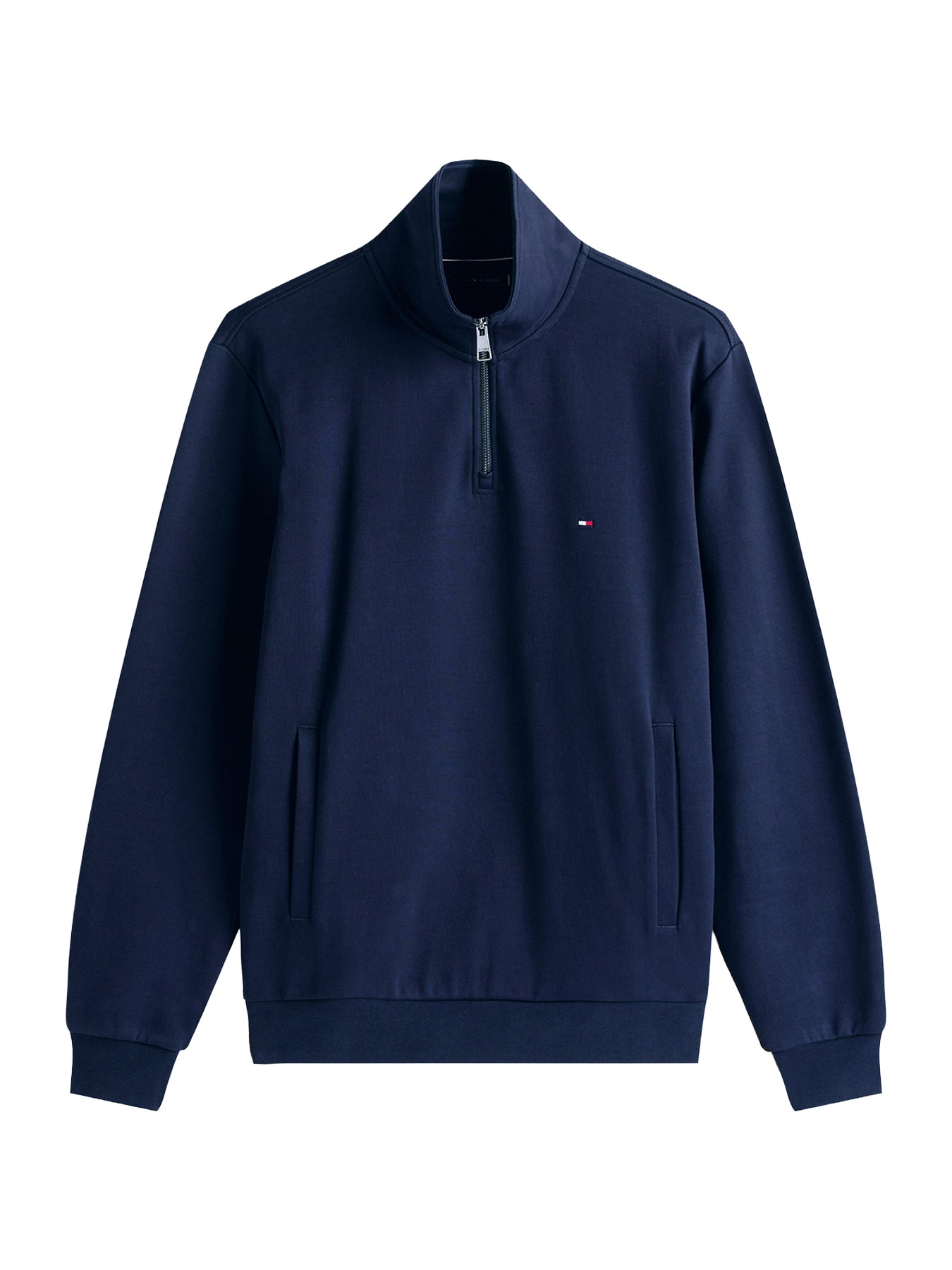 Performance Quarter Zip Intechno Knit Jumper Blue