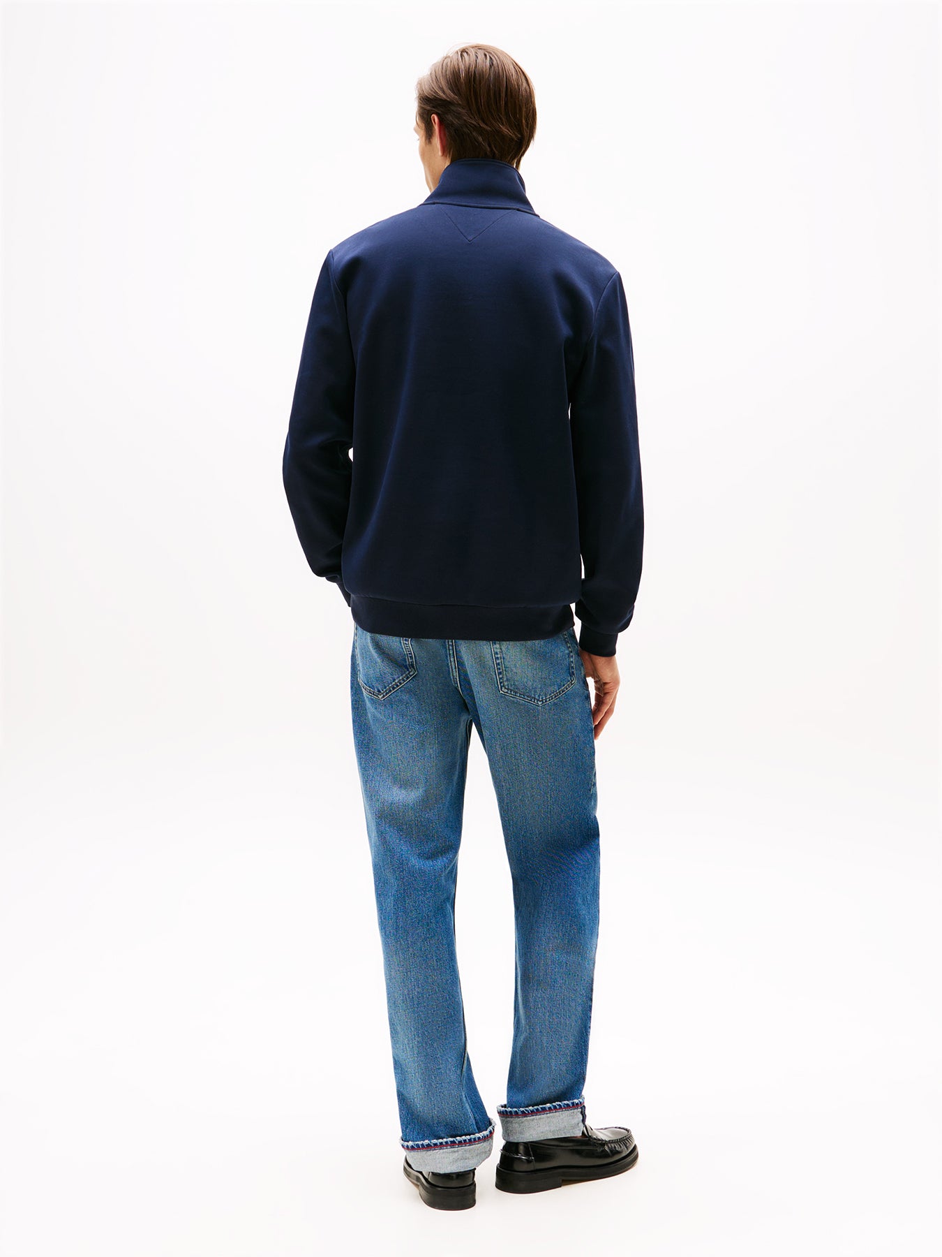 Performance Quarter Zip Intechno Knit Jumper Blue