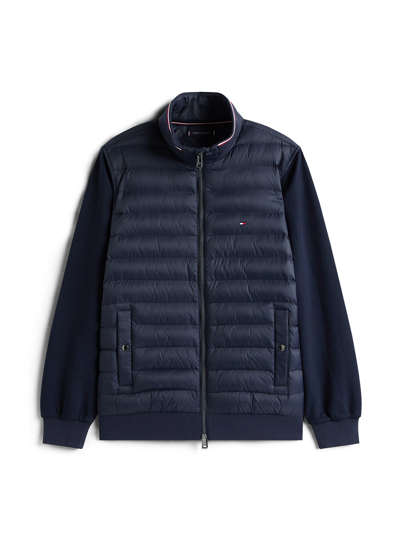 Mixed Texture Tipped Zip-Thru Jacket