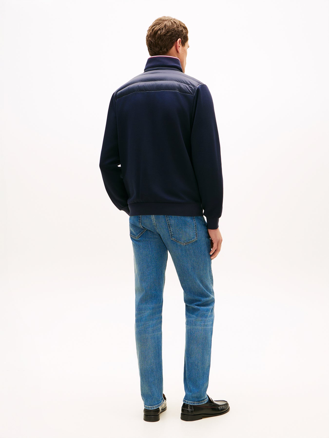 Mixed Texture Tipped Zip-Thru Jacket