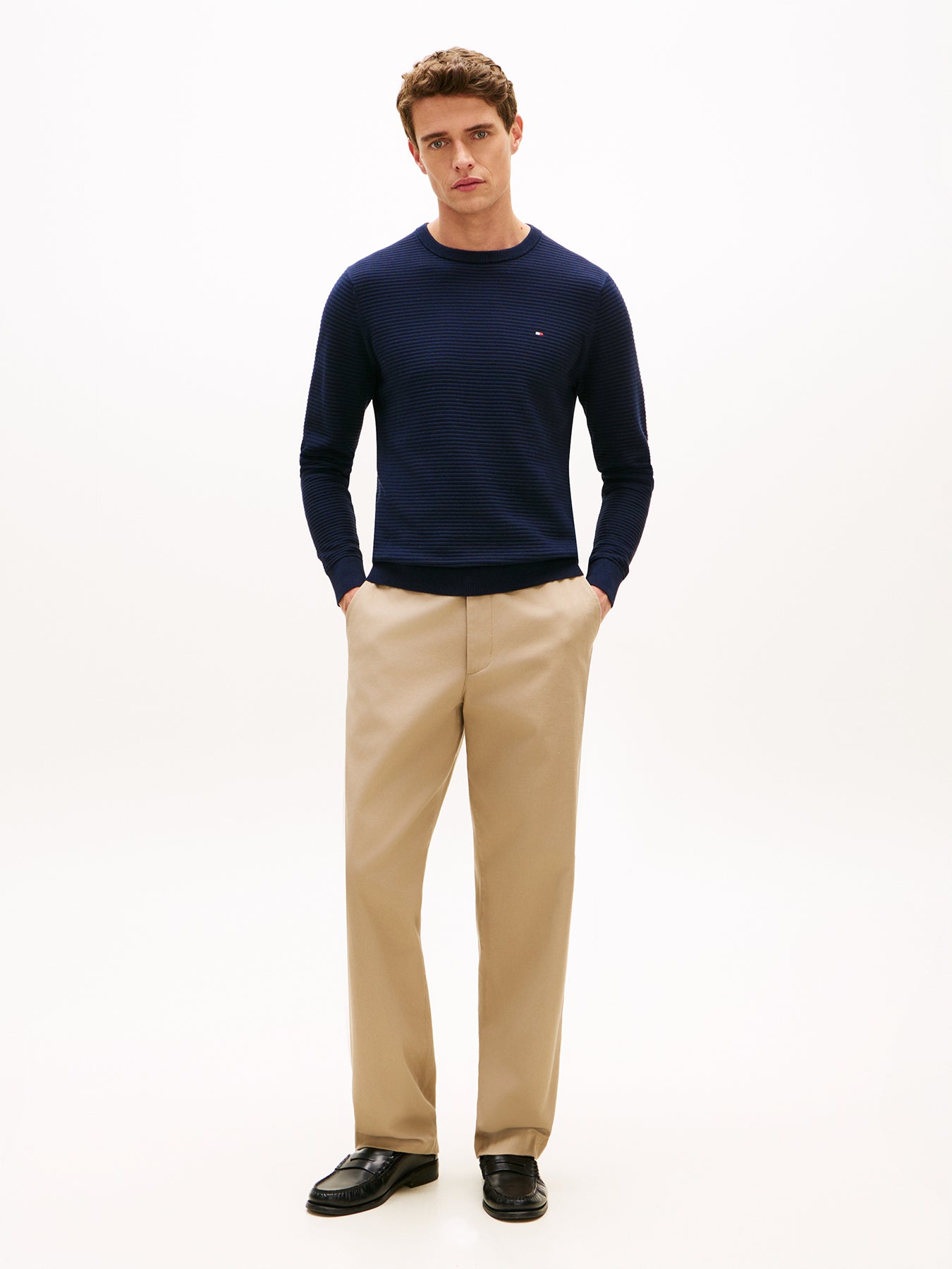 Textured Knit Jumper Blue