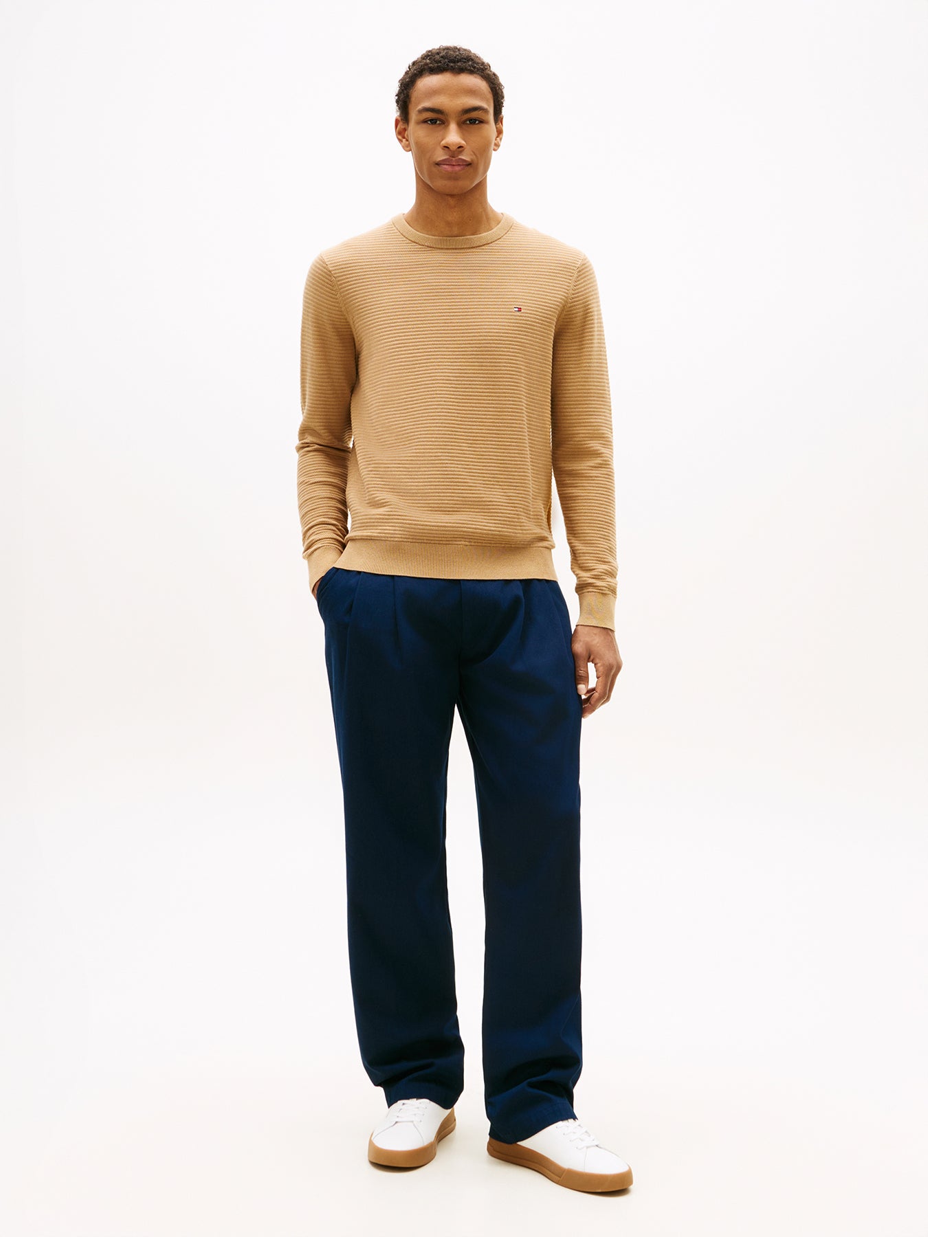 Textured Knit Jumper Neutral