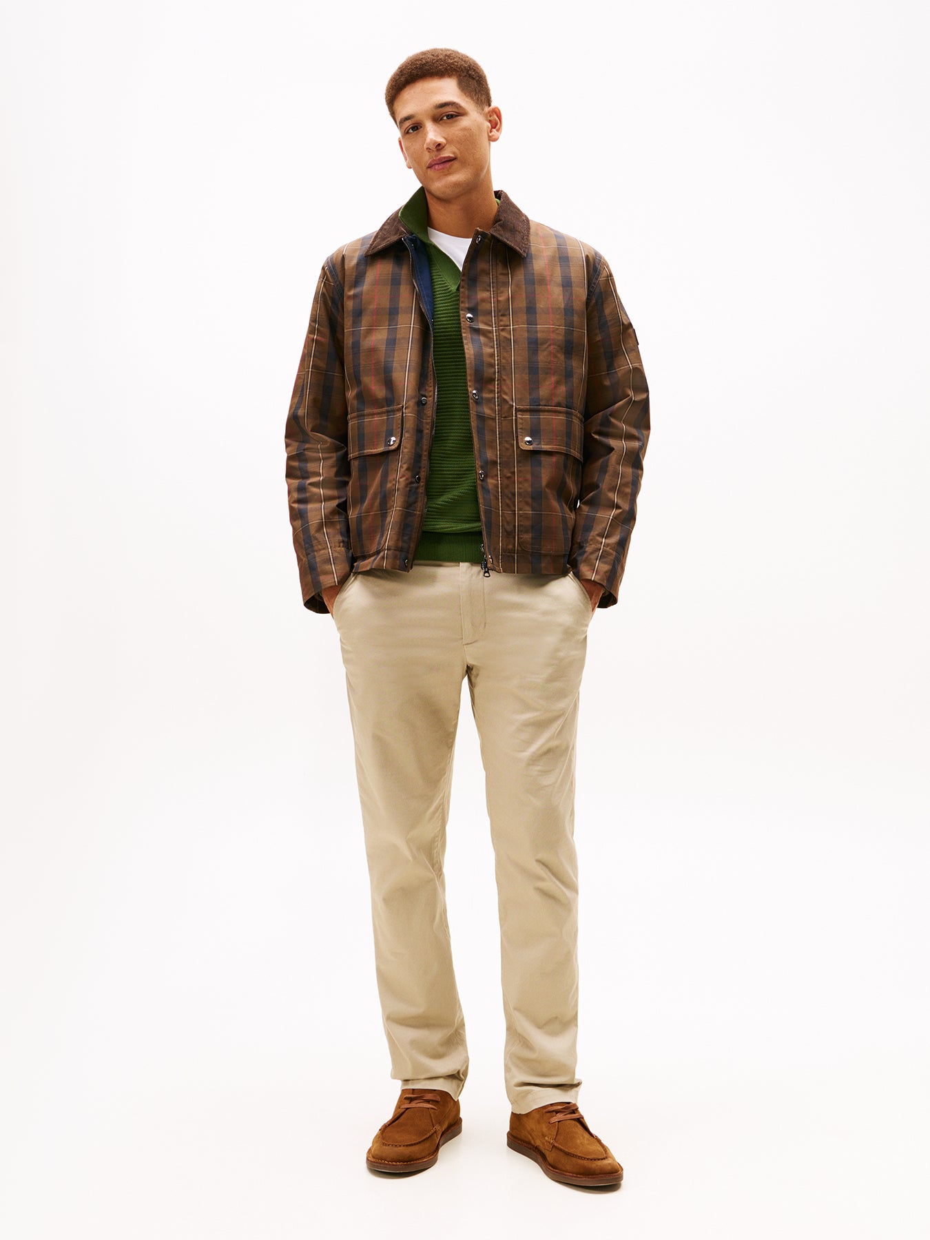 Denton Straight Leg Trousers Green
