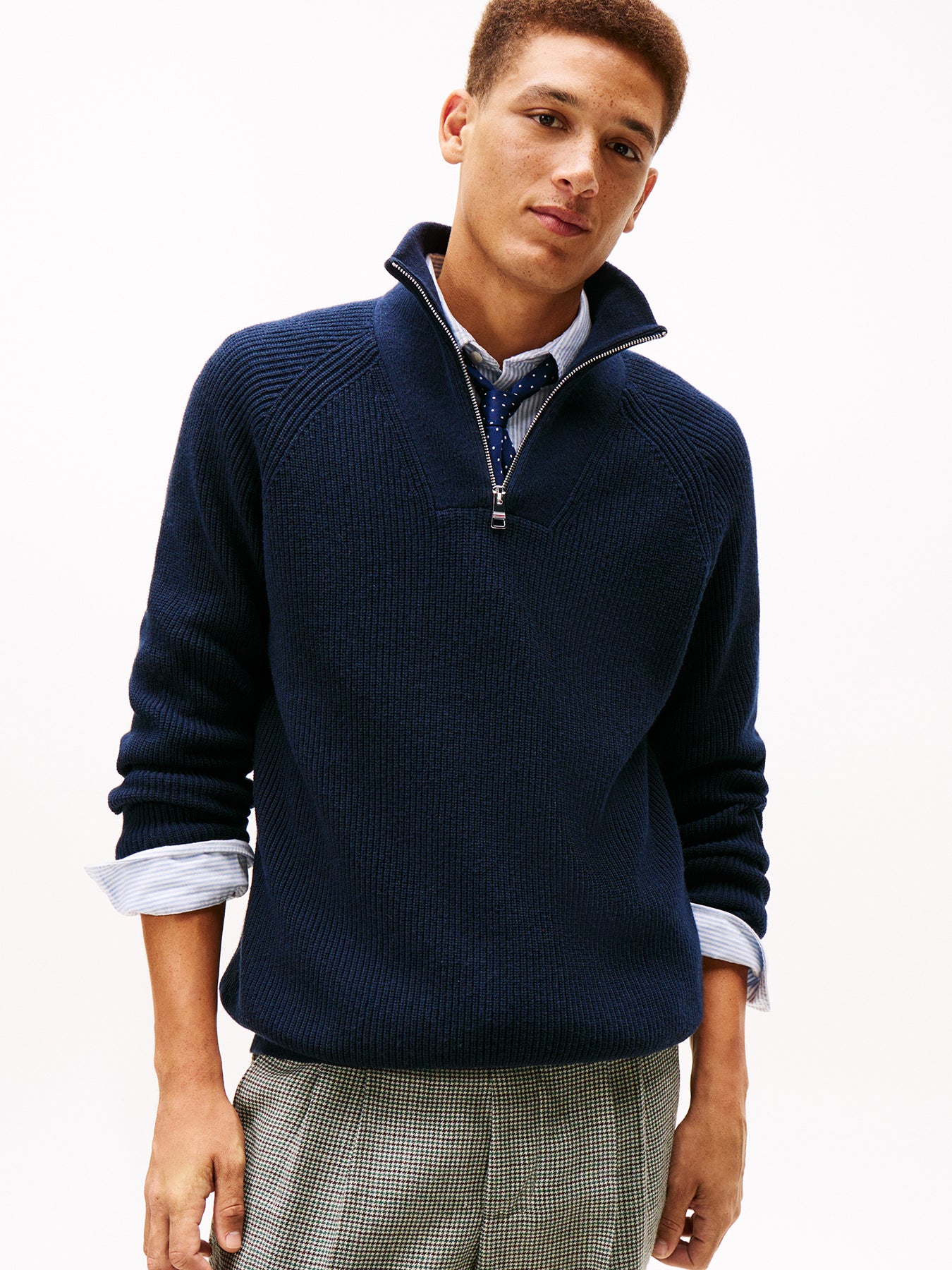 Fisherman Rib-Knit Relaxed Jumper Blue