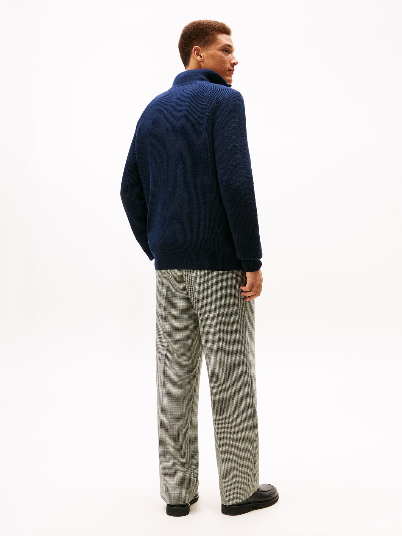 Fisherman Rib-Knit Relaxed Jumper Blue