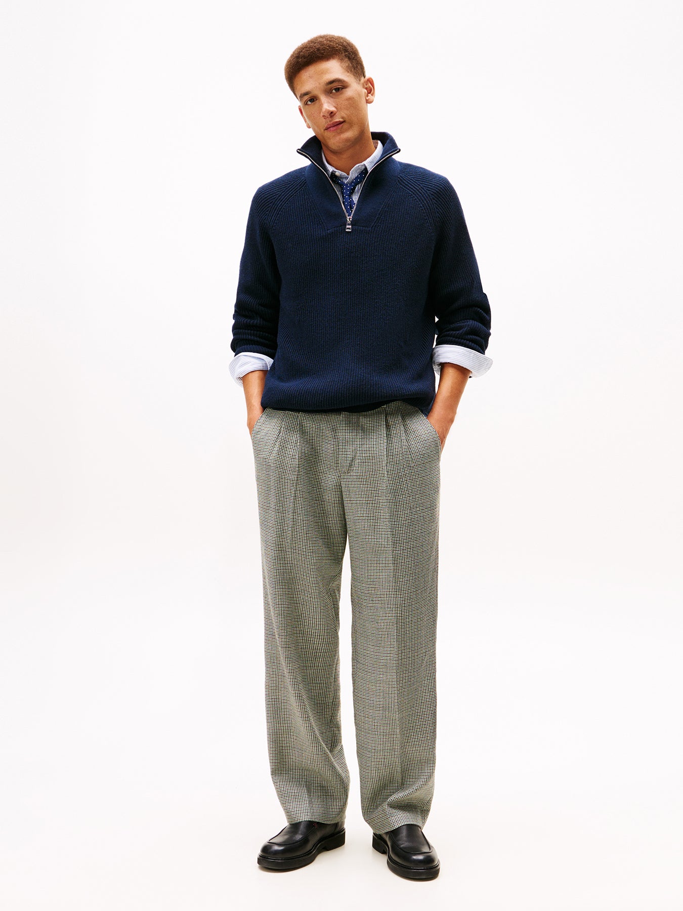 Fisherman Rib-Knit Relaxed Jumper Blue