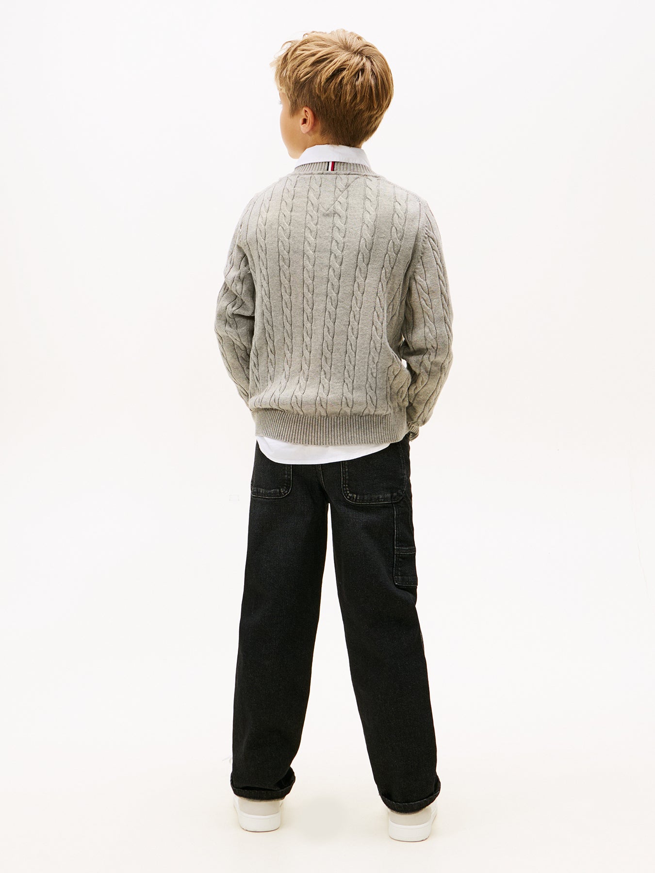 Kids’ Essential Cable Knit Jumper Grey