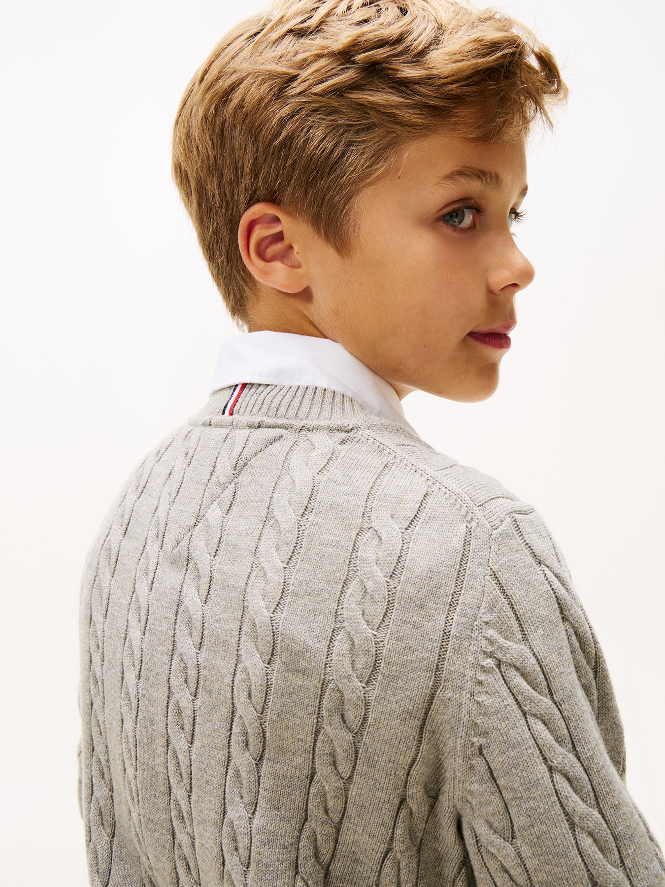 Kids’ Essential Cable Knit Jumper Grey