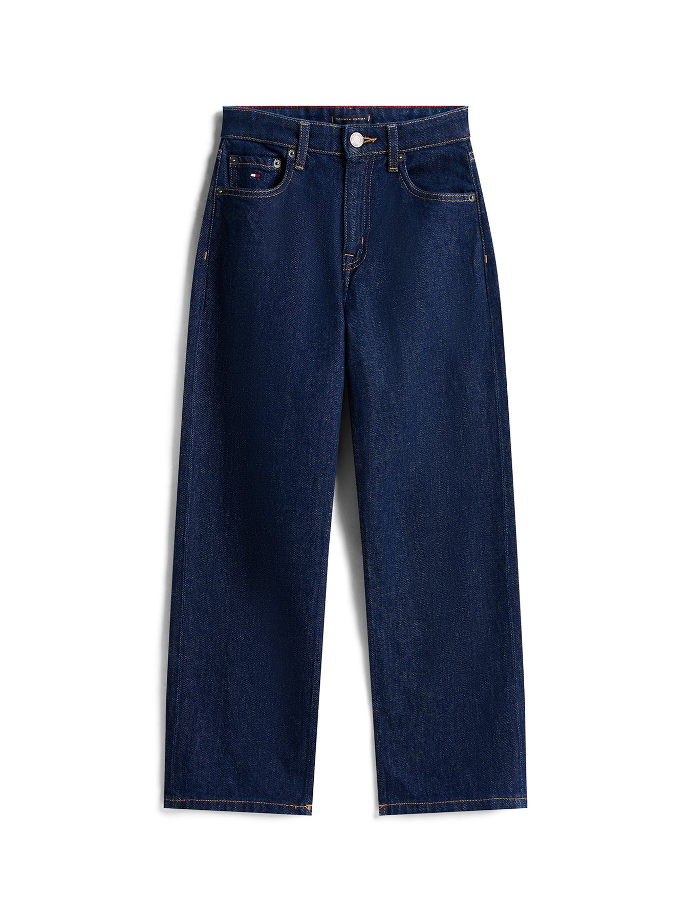 Kids’ Flag Embroidery Relaxed Jeans Blue