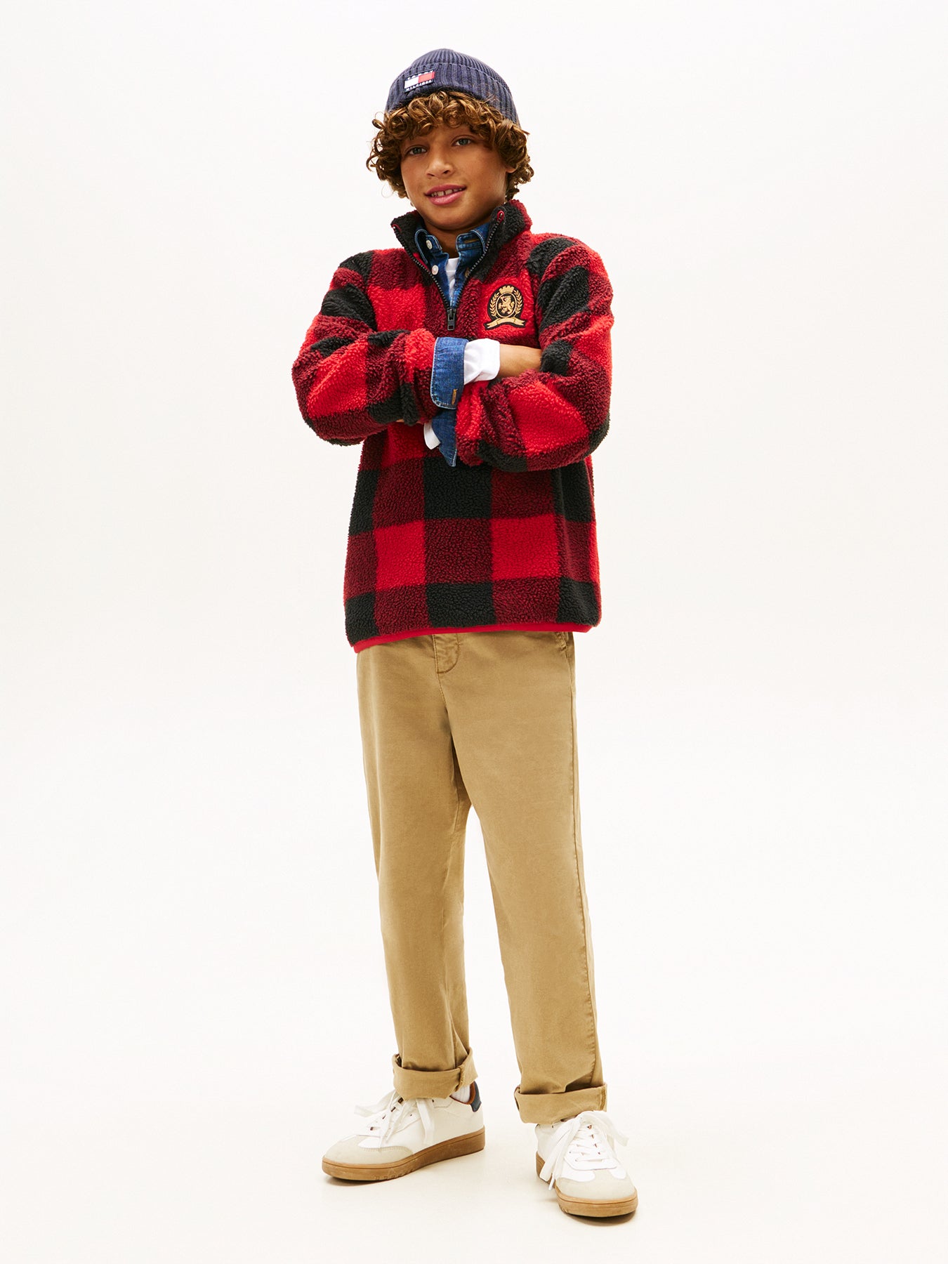 Kids’ Essential Herringbone Twill Carpenter Trousers Tan