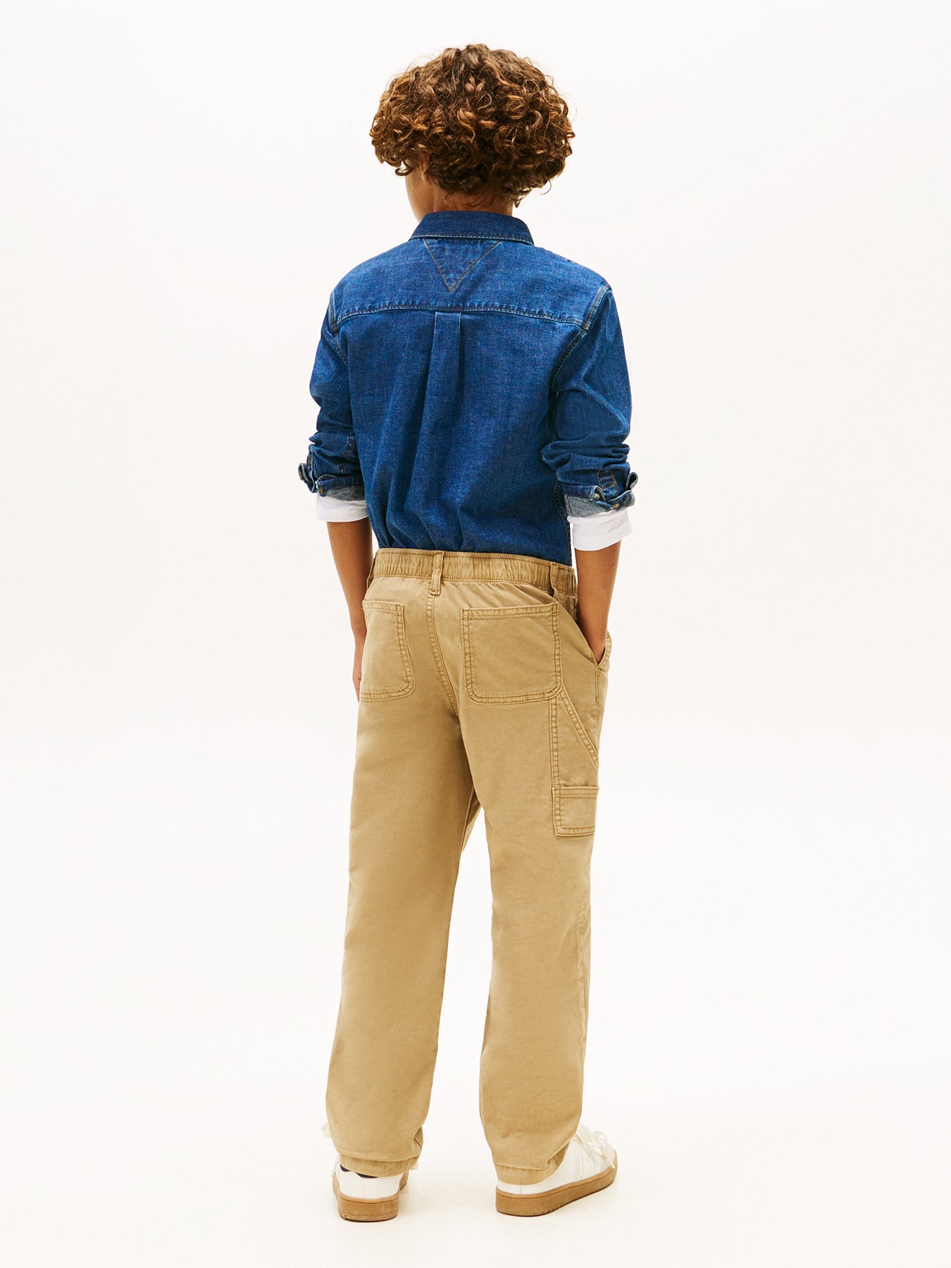 Kids’ Essential Herringbone Twill Carpenter Trousers Tan