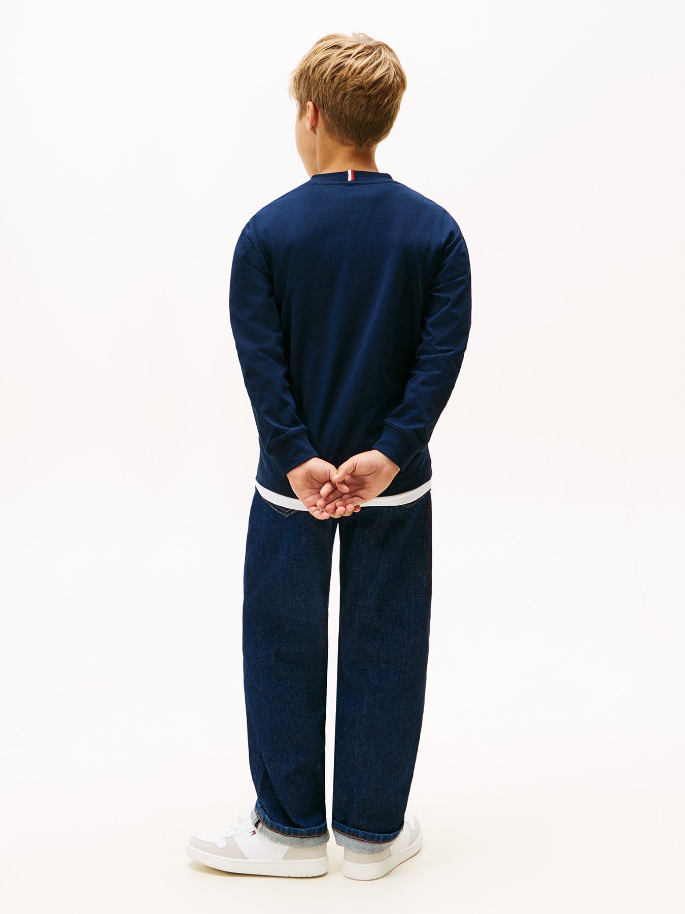 Kids’ Logo Print Long Sleeve T-Shirt Blue