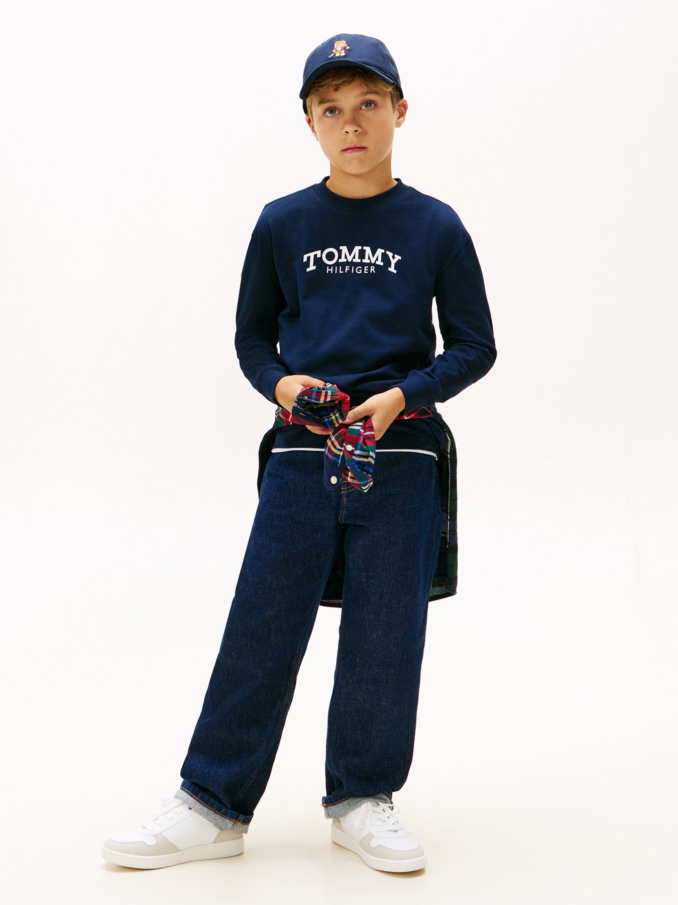 Kids’ Logo Print Long Sleeve T-Shirt Blue