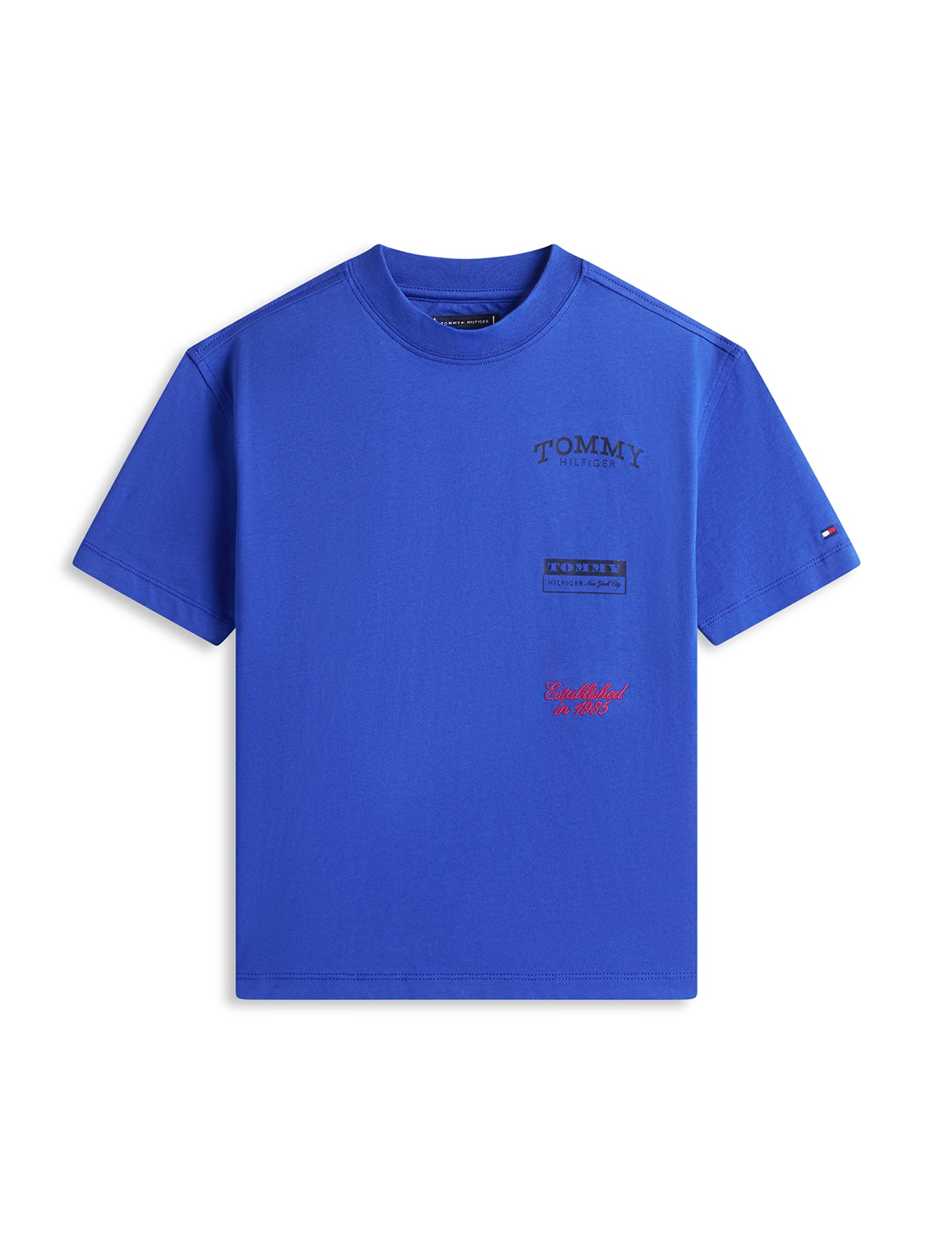 Kids’ Back Multi Logo Print Jersey T-Shirt Blue