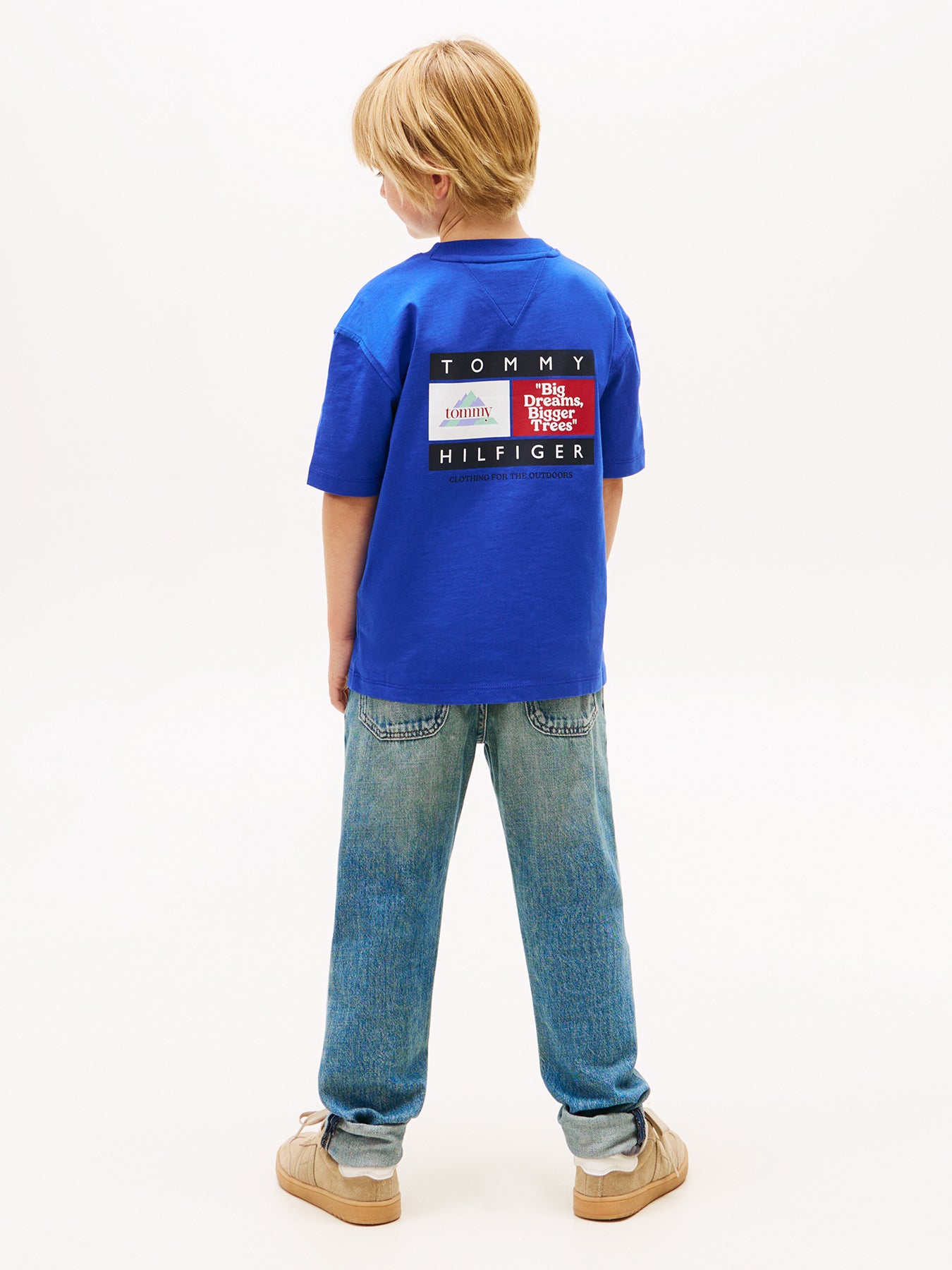 Kids’ Back Multi Logo Print Jersey T-Shirt Blue