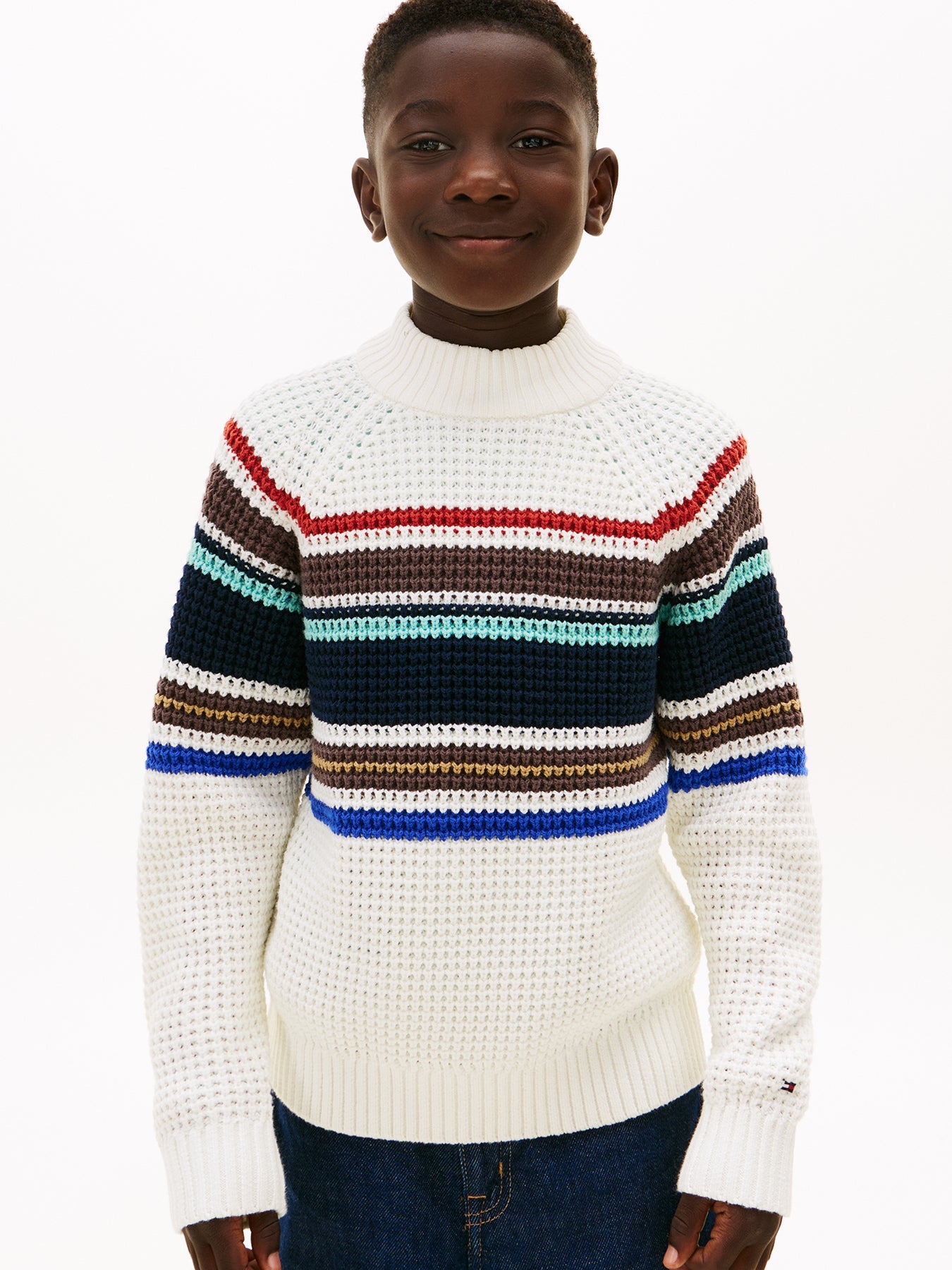 Kids’ Textured Knit Jumper White