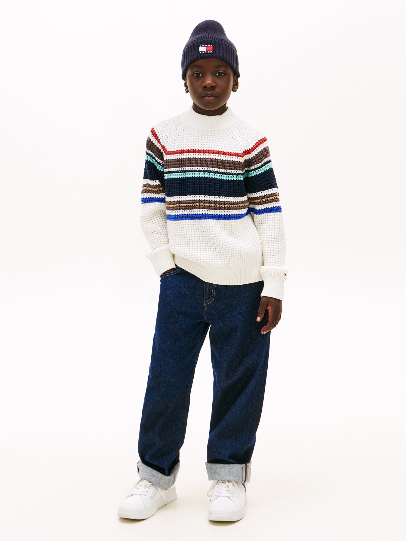 Kids’ Textured Knit Jumper White