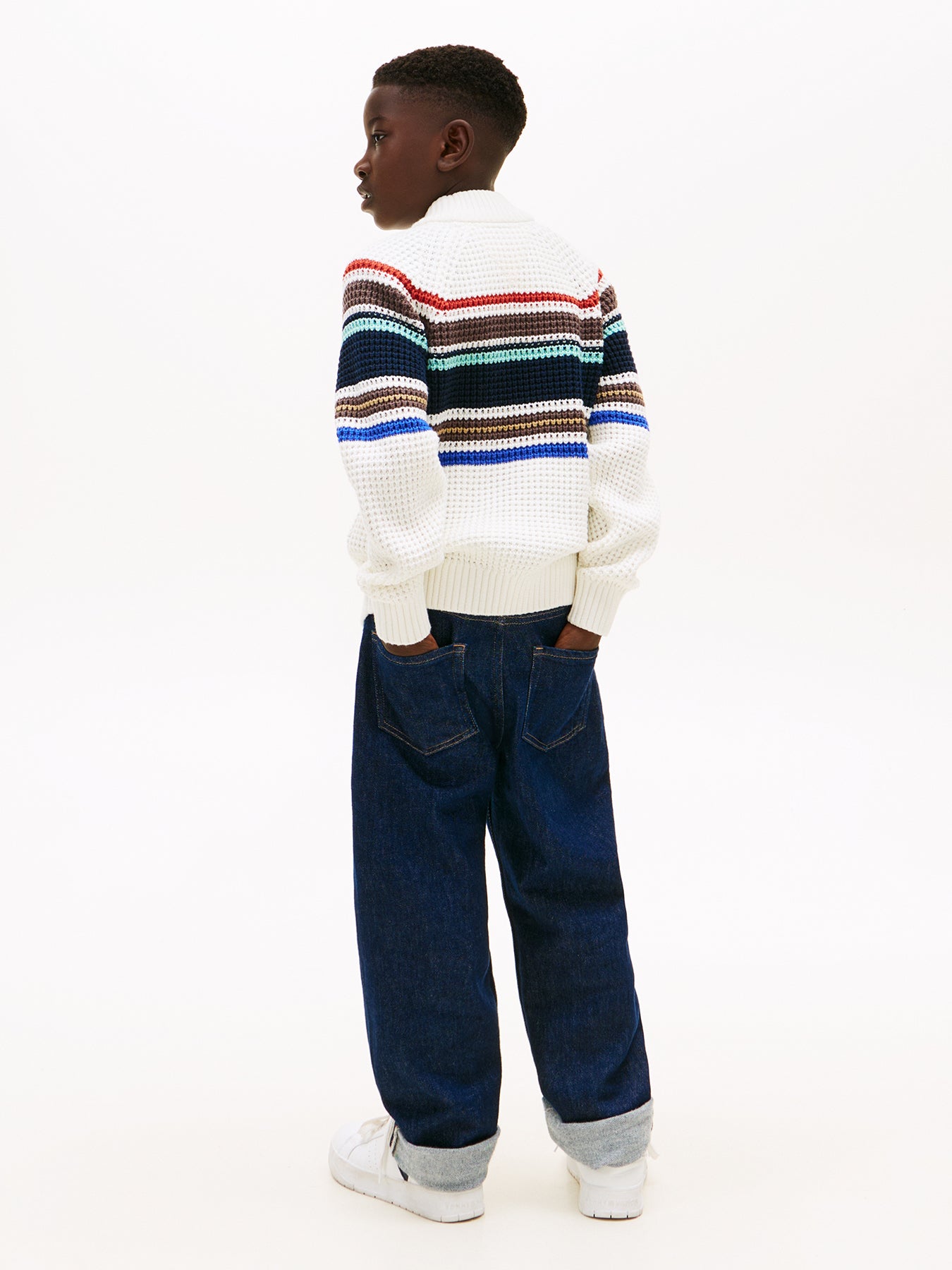 Kids’ Textured Knit Jumper White
