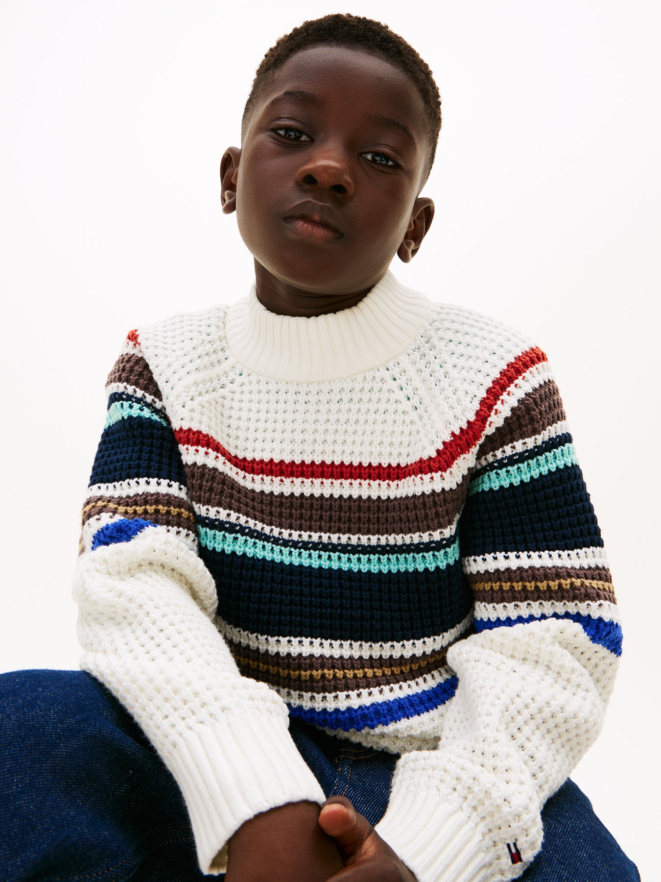 Kids’ Textured Knit Jumper White