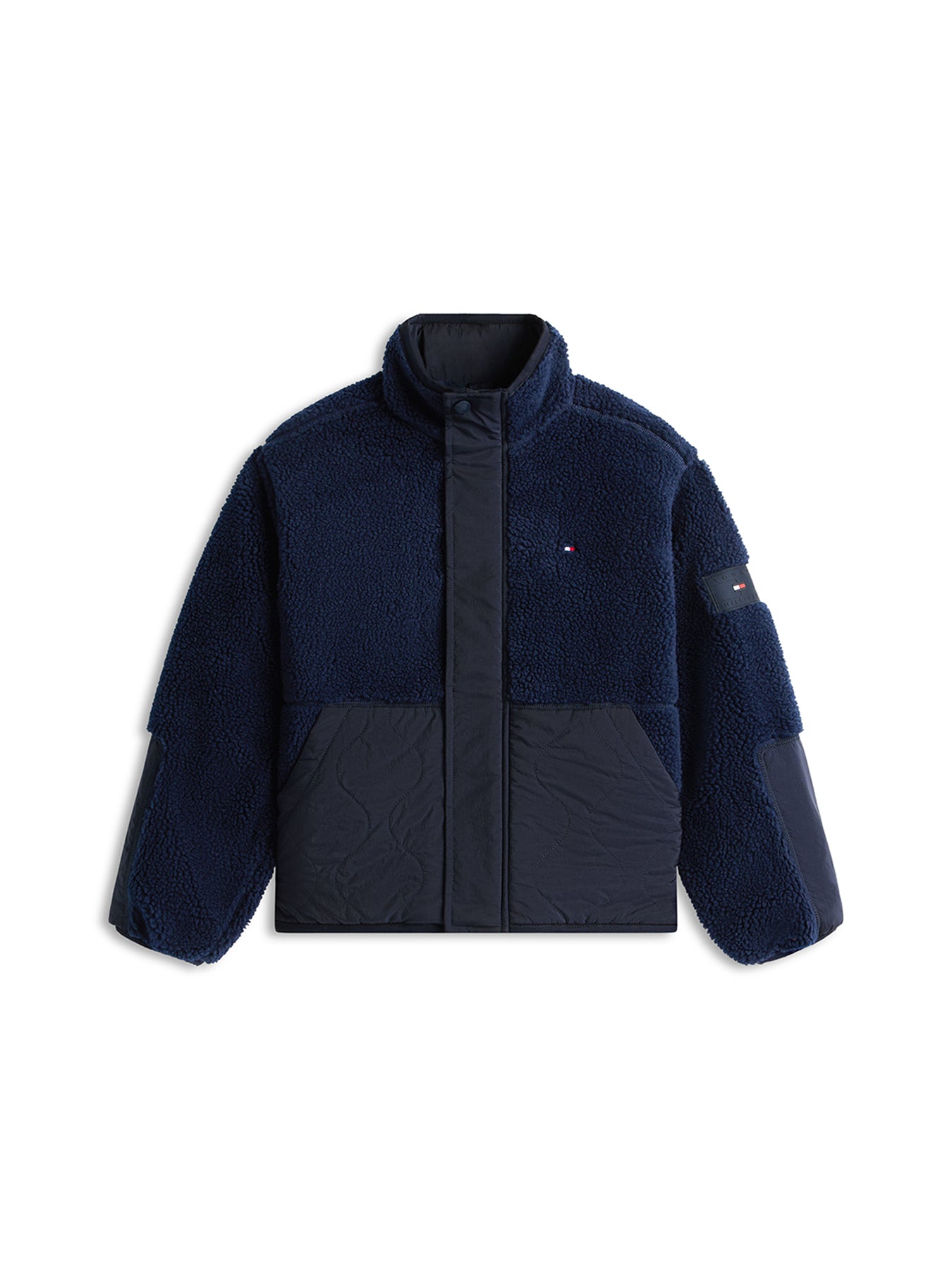 Kids’ Teddy Fleece Quilted Bomber Jacket Blue