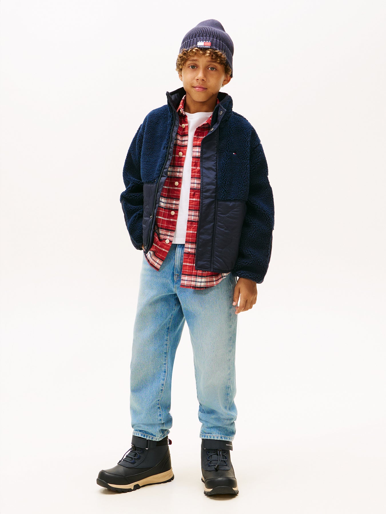 Kids’ Teddy Fleece Quilted Bomber Jacket Blue