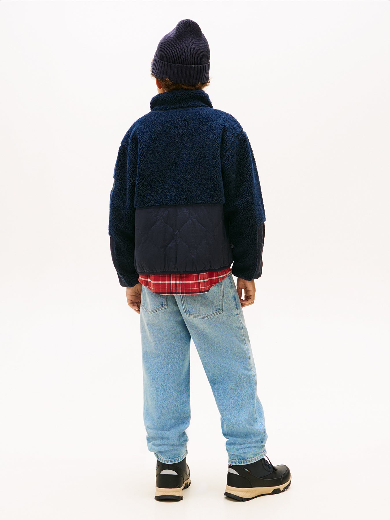 Kids’ Teddy Fleece Quilted Bomber Jacket Blue