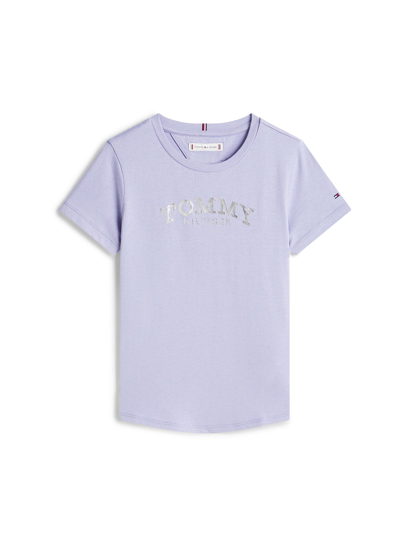 Kids’ Metallic Logo Slim Crew Neck T-Shirt Purple