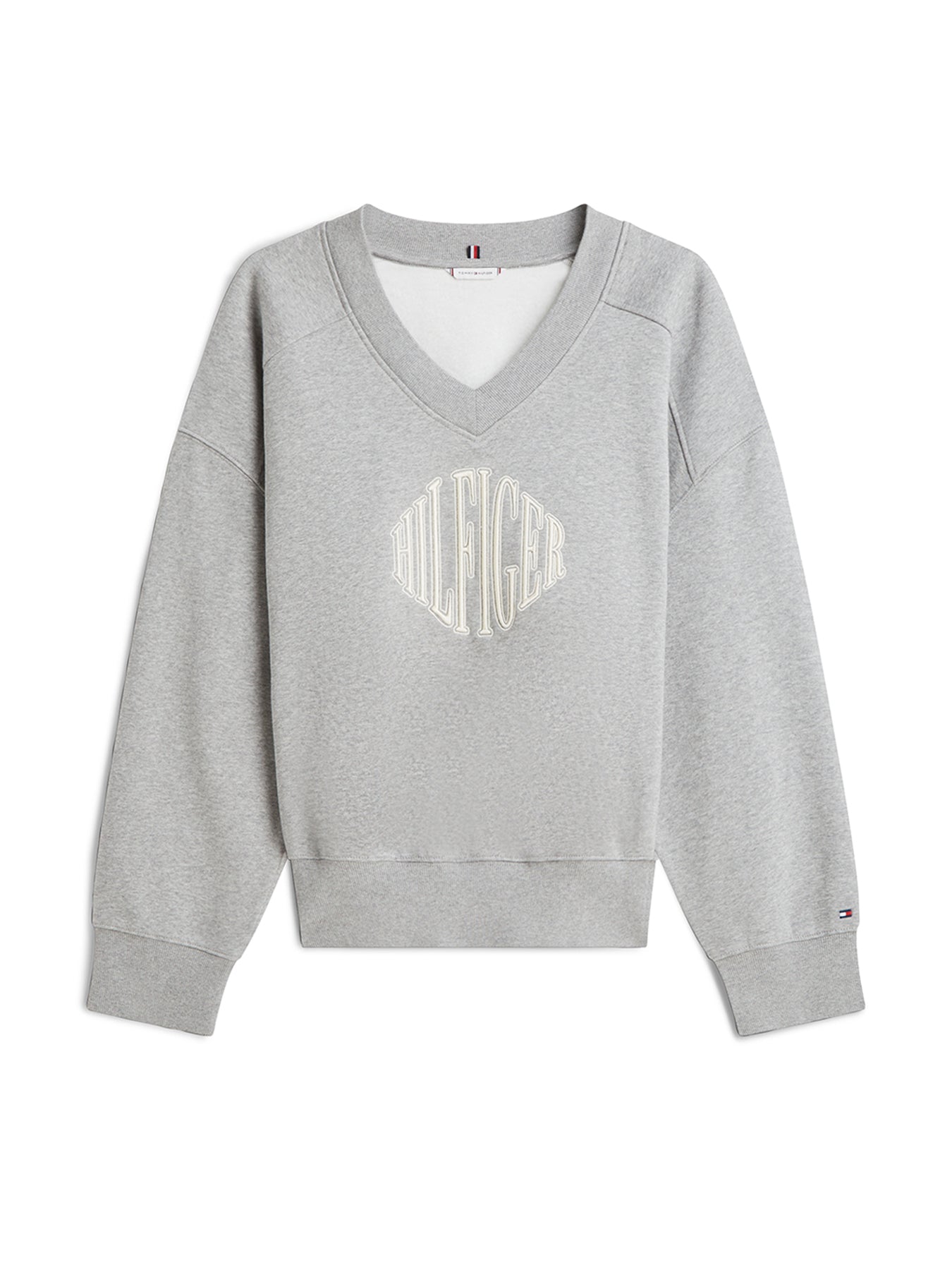 Logo V-Neck Sweatshirt Grey