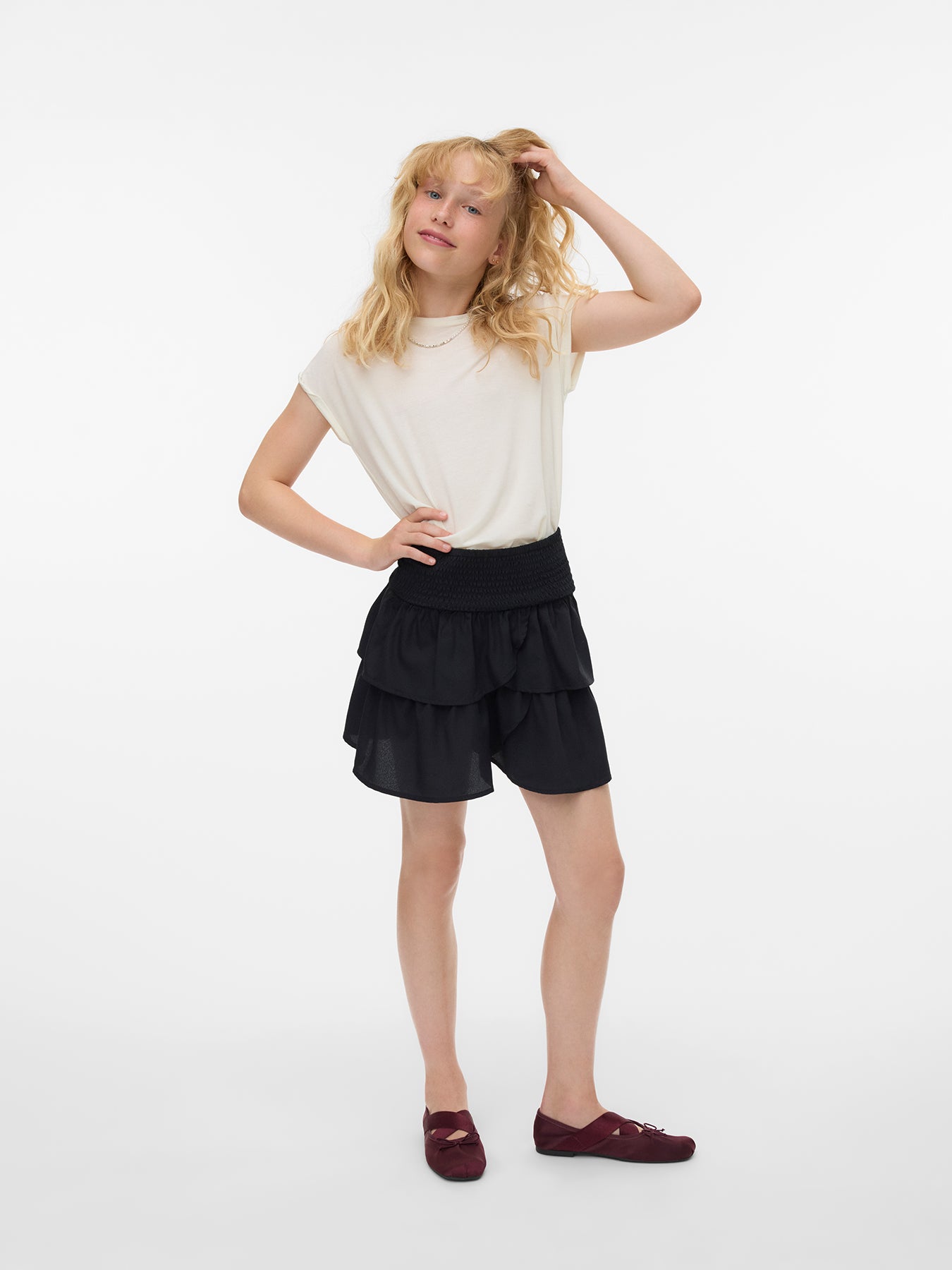Kids’ Smock Layer Jersey Skirt Black