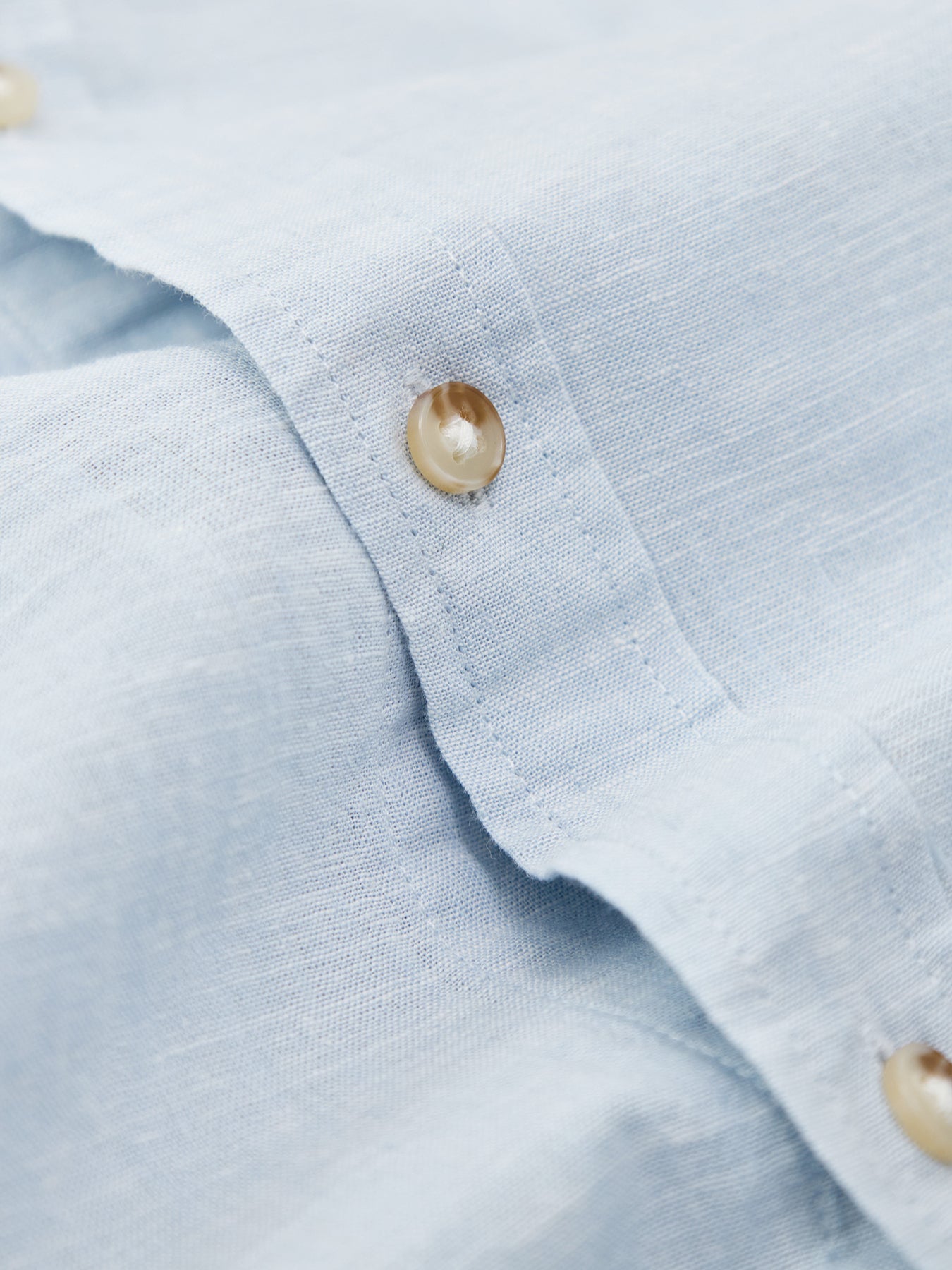 Summer Linen Blend Short Sleeve Shirt Blue