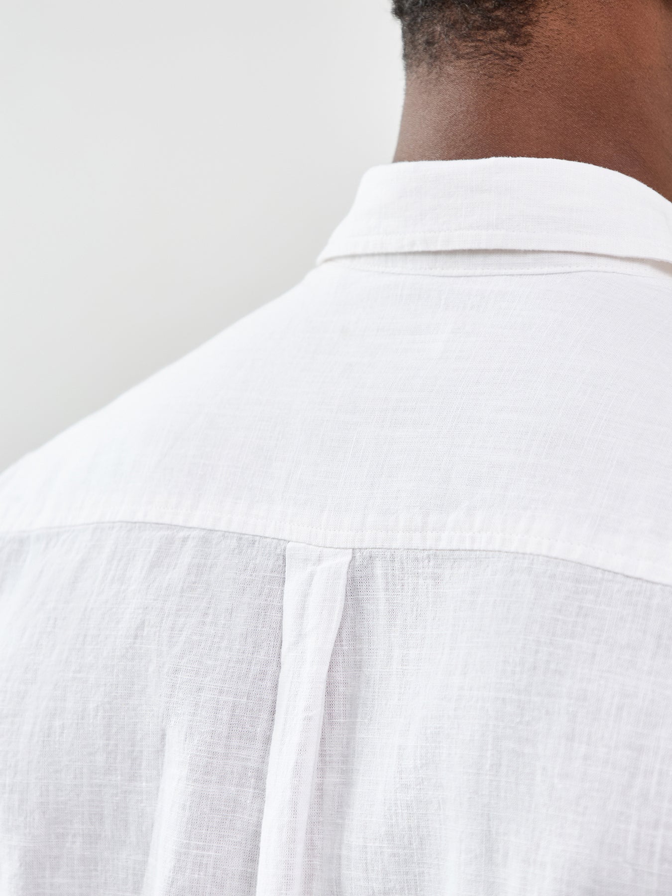 Summer Linen Blend Short Sleeve Shirt White