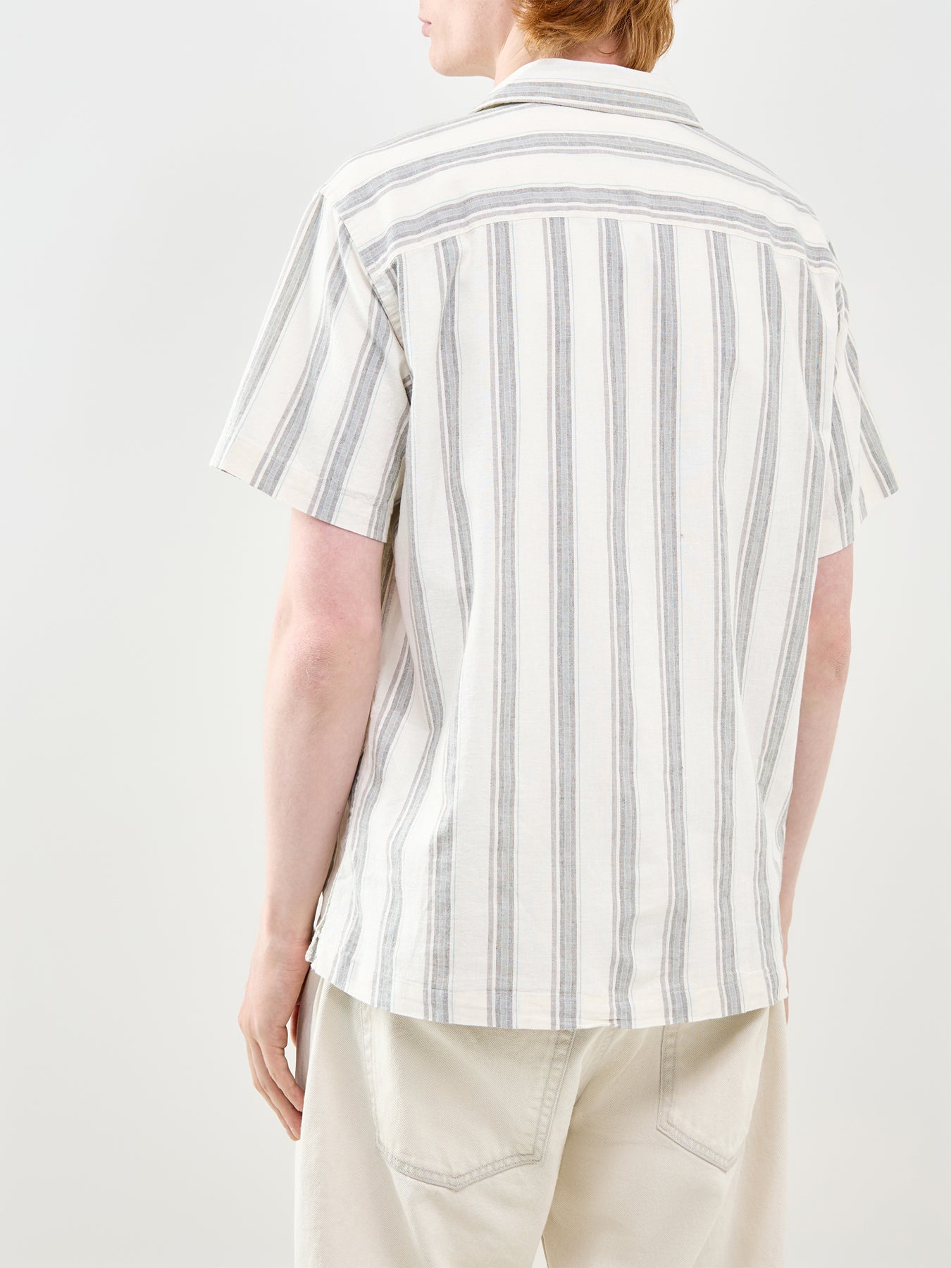Breeze Stripe Short Sleeve Shirt Cream
