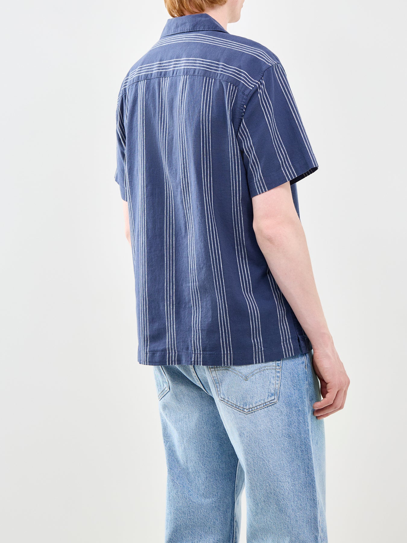 Breeze Stripe Short Sleeve Shirt Navy