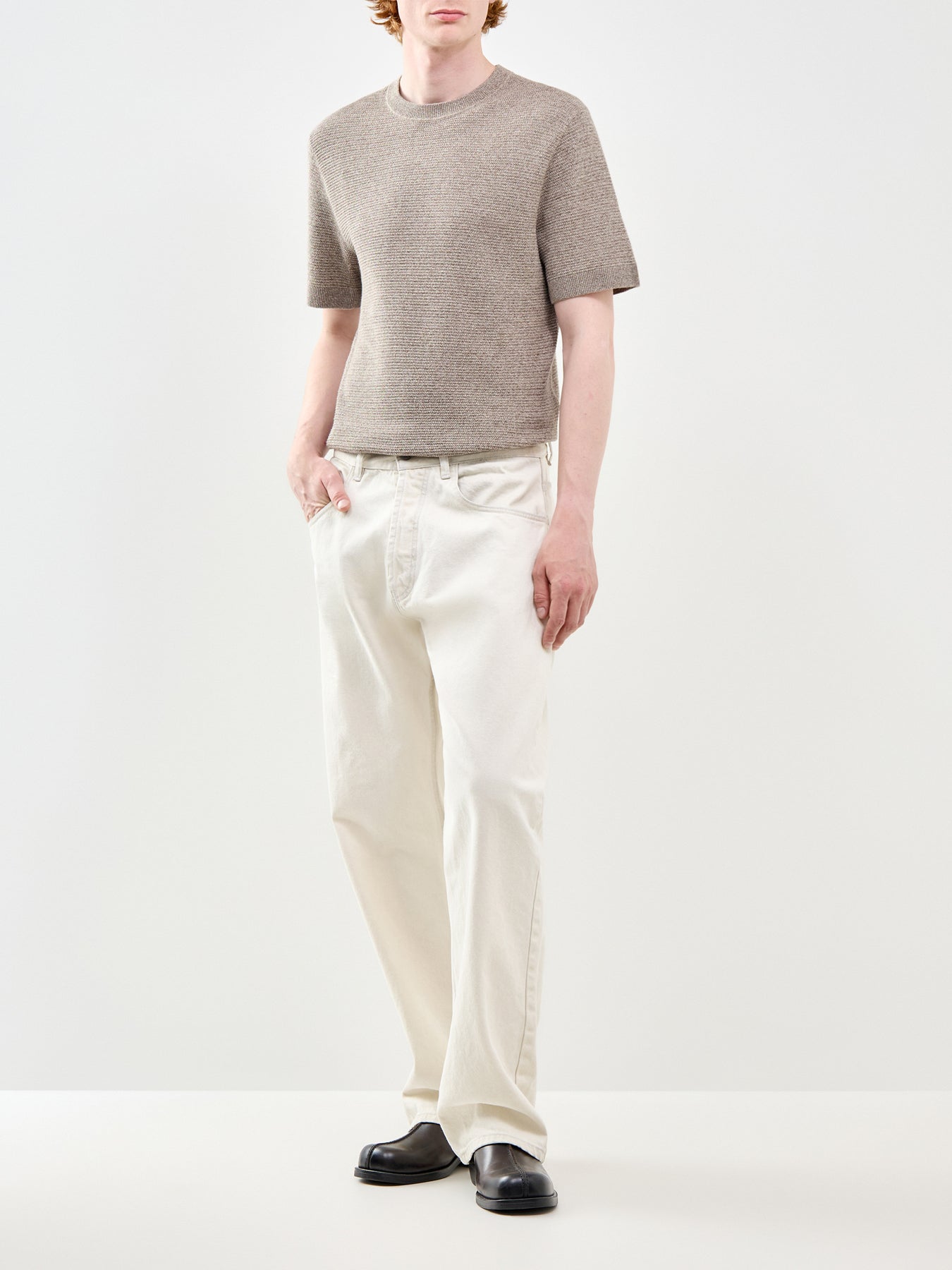Bluriley Knit Crew Neck Jumper Beige