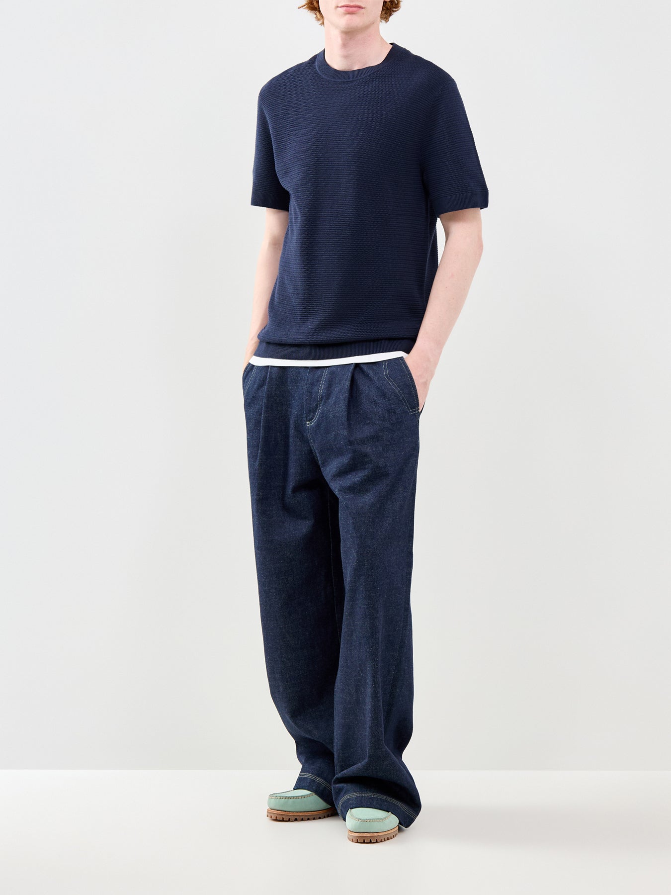 Bluriley Knit Crew Neck Jumper Navy