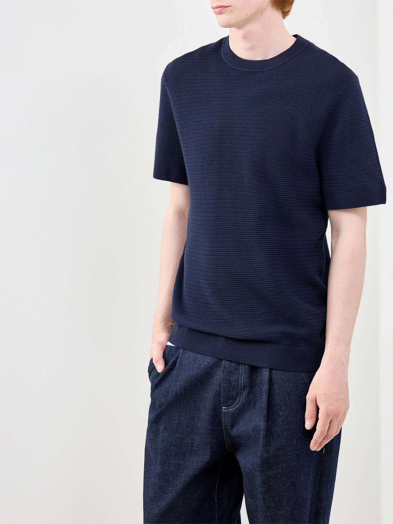 Bluriley Knit Crew Neck Jumper Navy