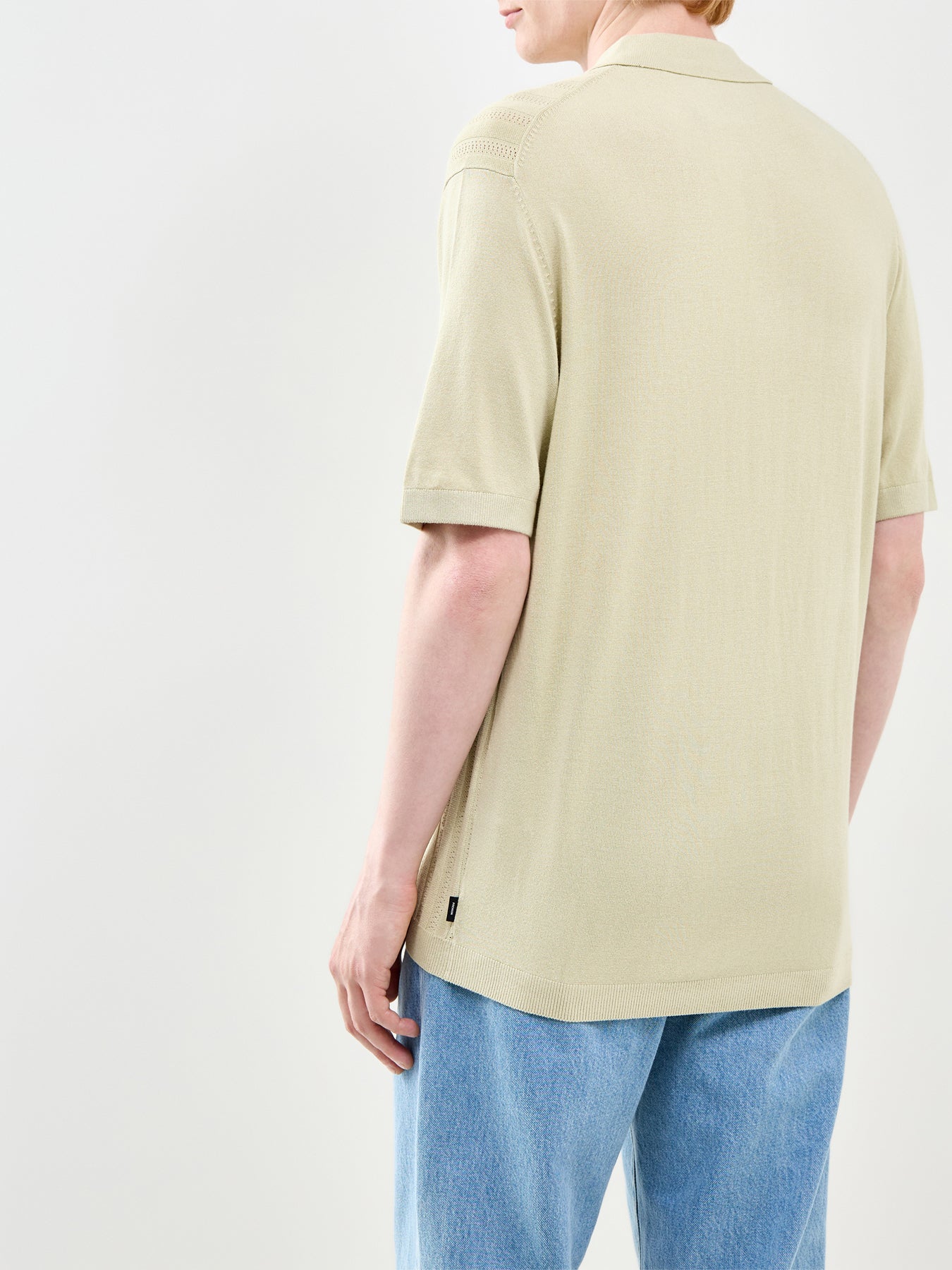 William Structure Knit Polo Shirt Green