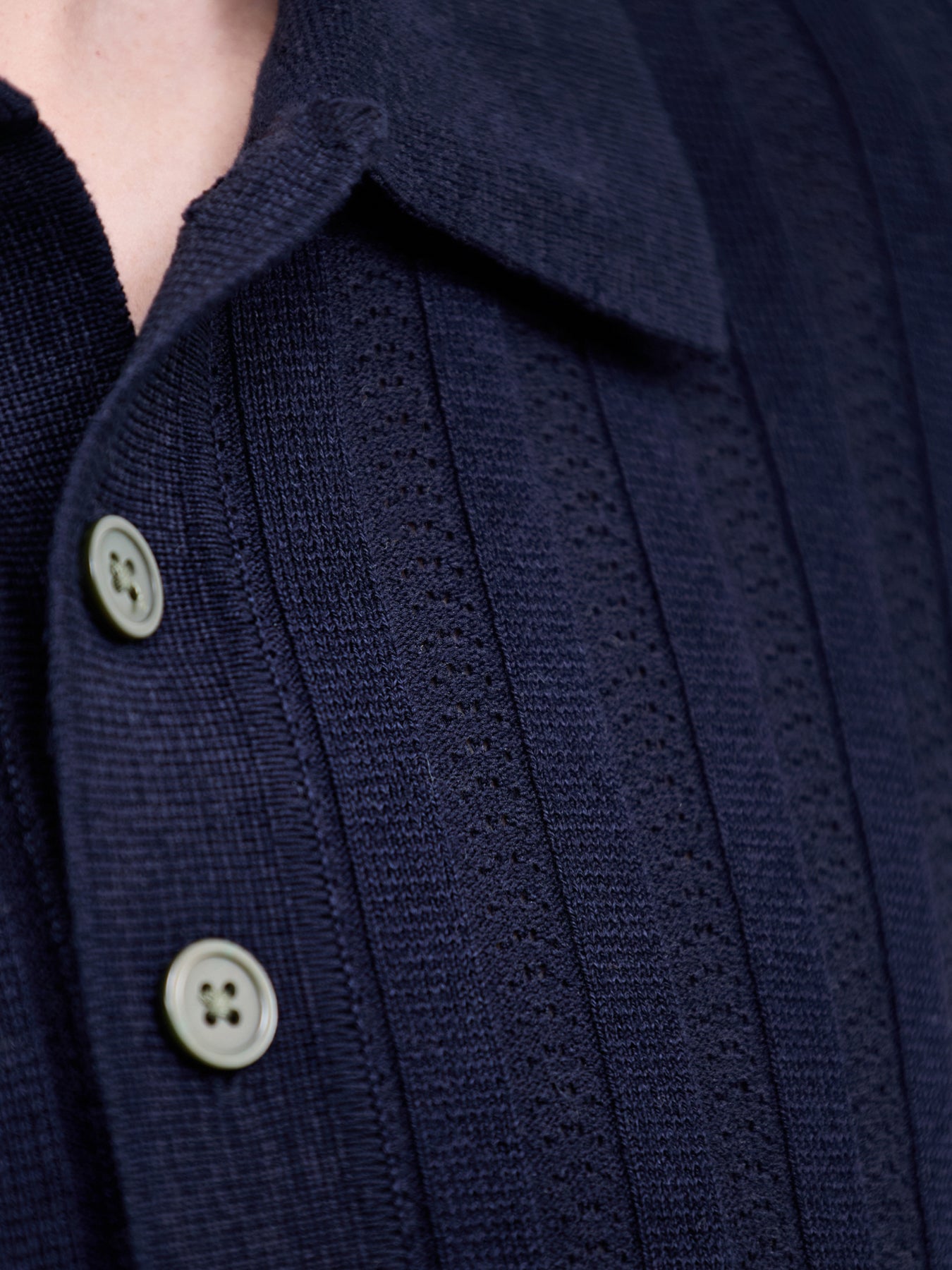 Structure Knit Polo Navy