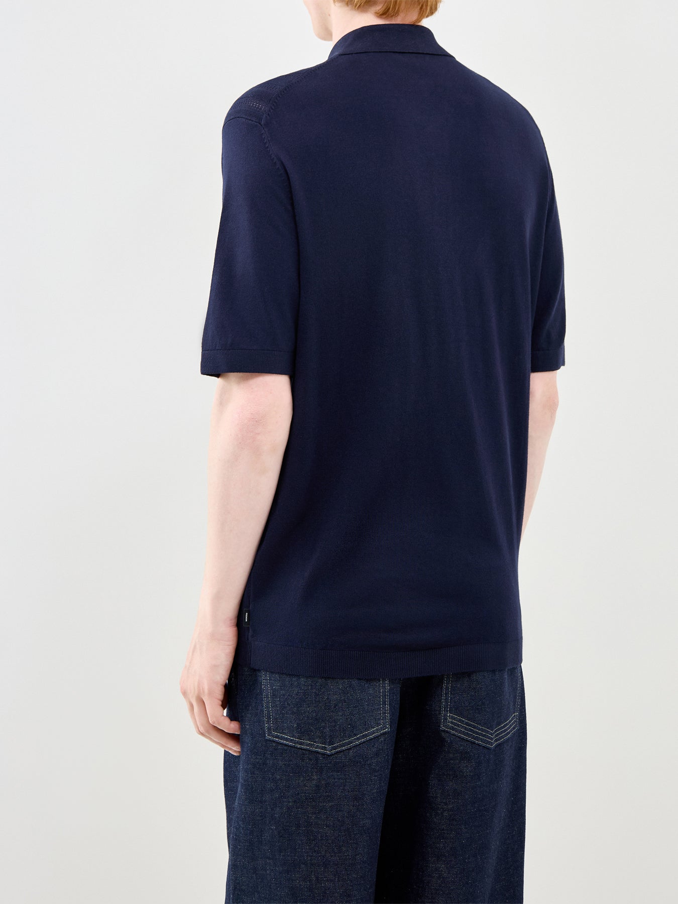 Structure Knit Polo Navy