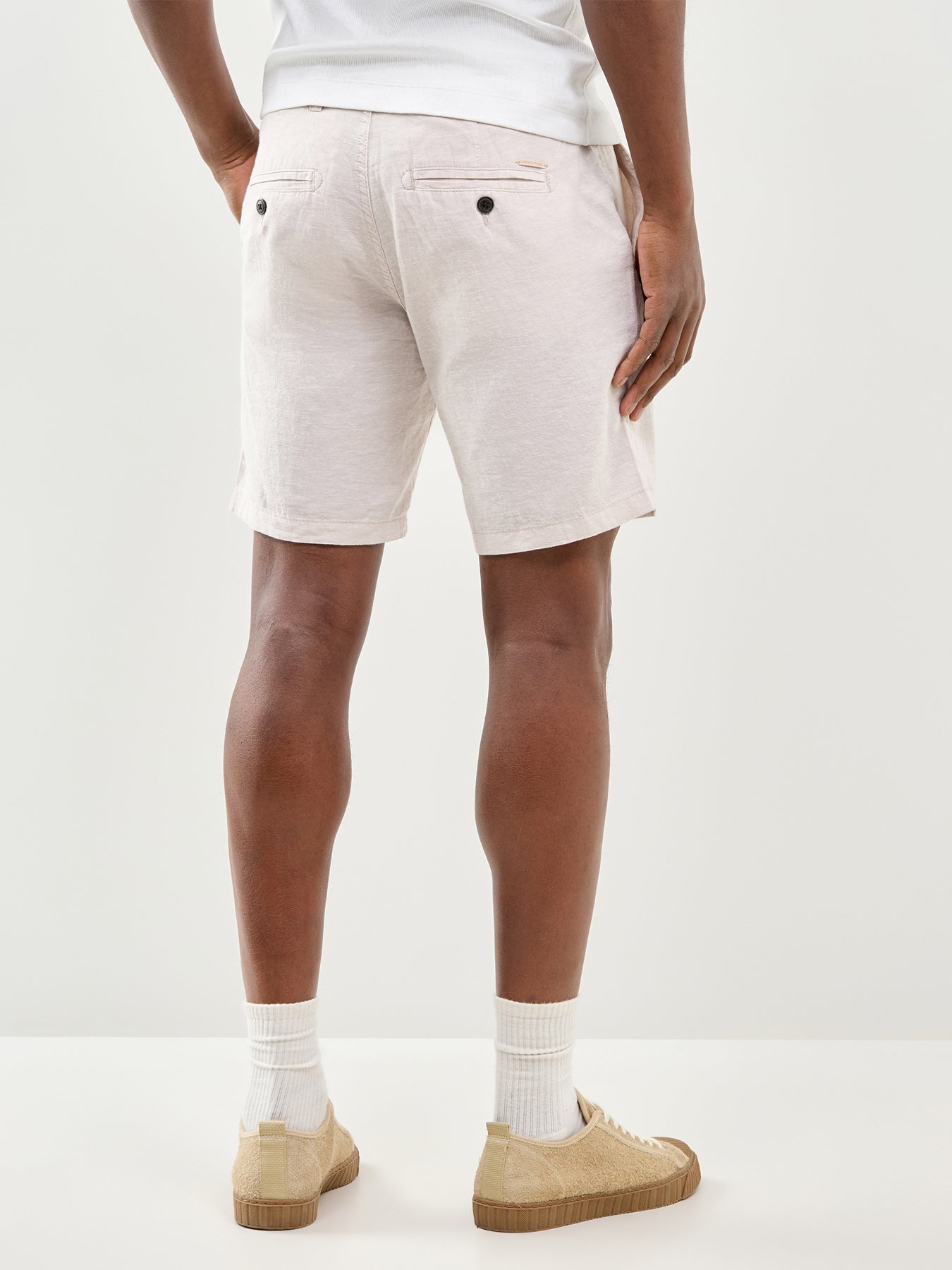 Jpstace Summer Linen Blend Shorts Cream