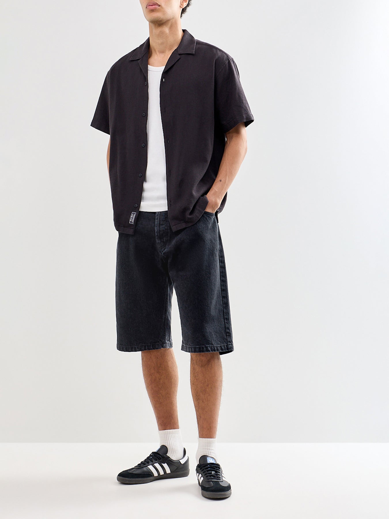 Global Waffle Resort Shirt Black