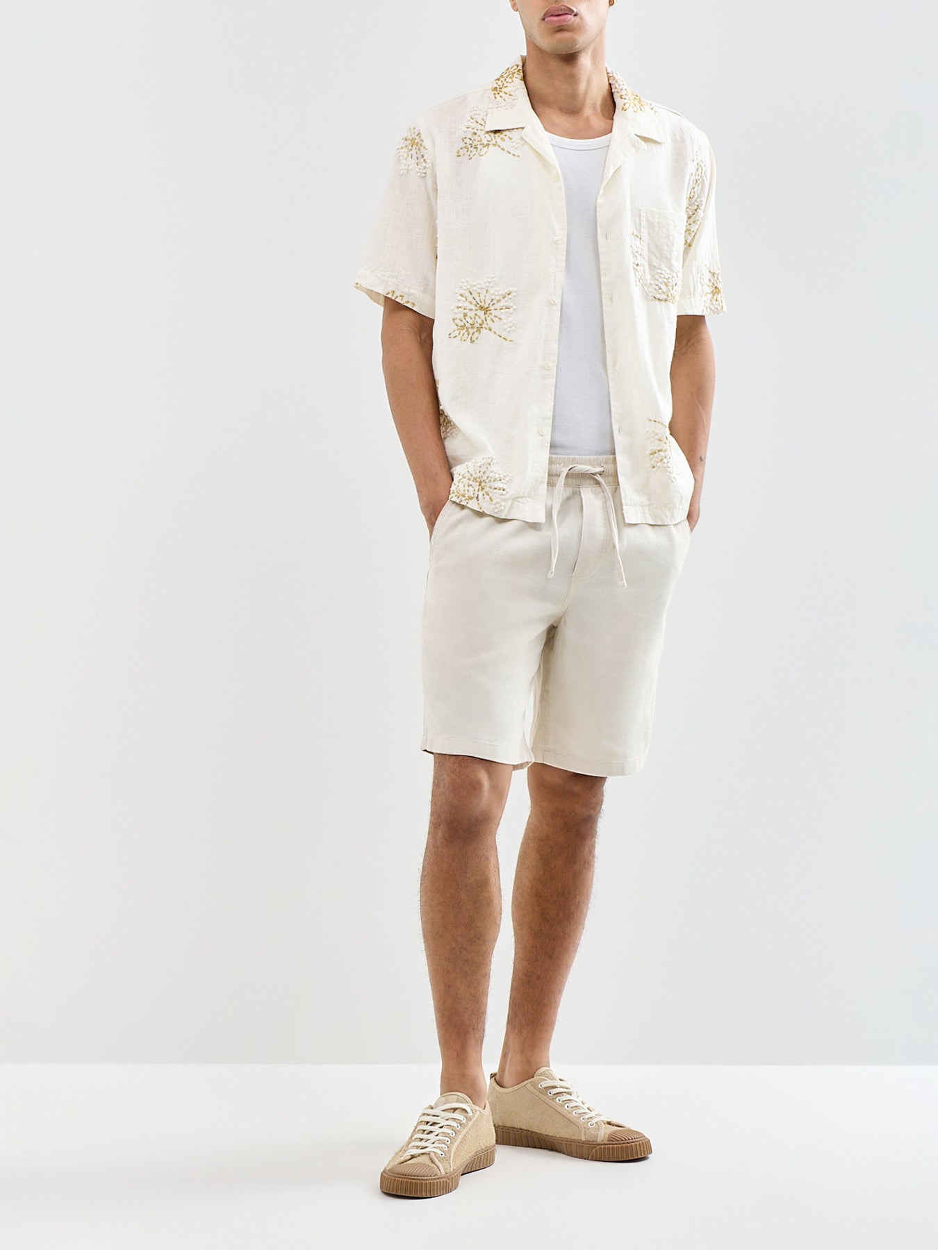 Jaiden Waffle Resort Shorts Cream