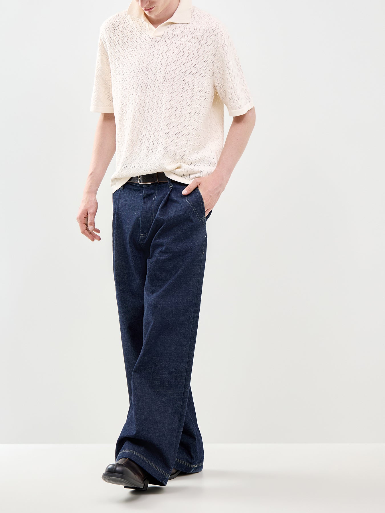 Tyler Knit Polo Shirt Cream
