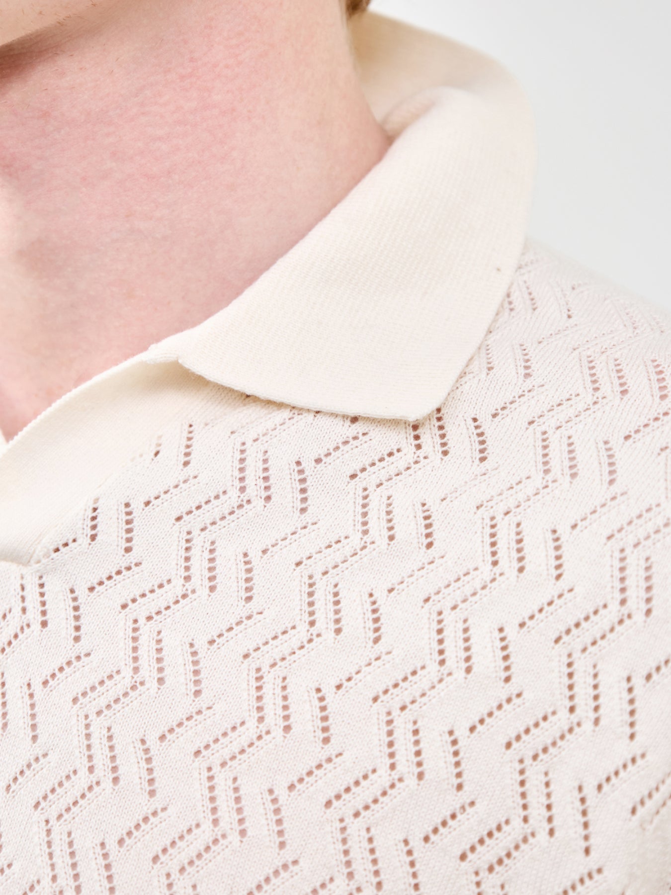 Tyler Knit Polo Shirt Cream