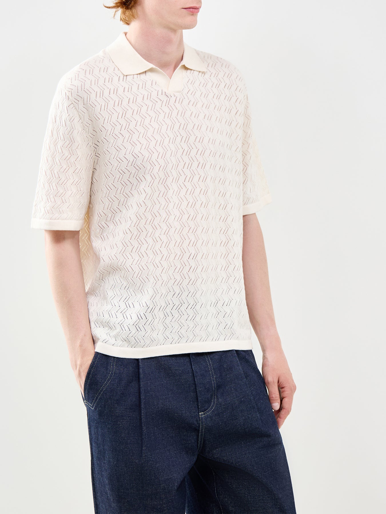 Tyler Knit Polo Shirt Cream